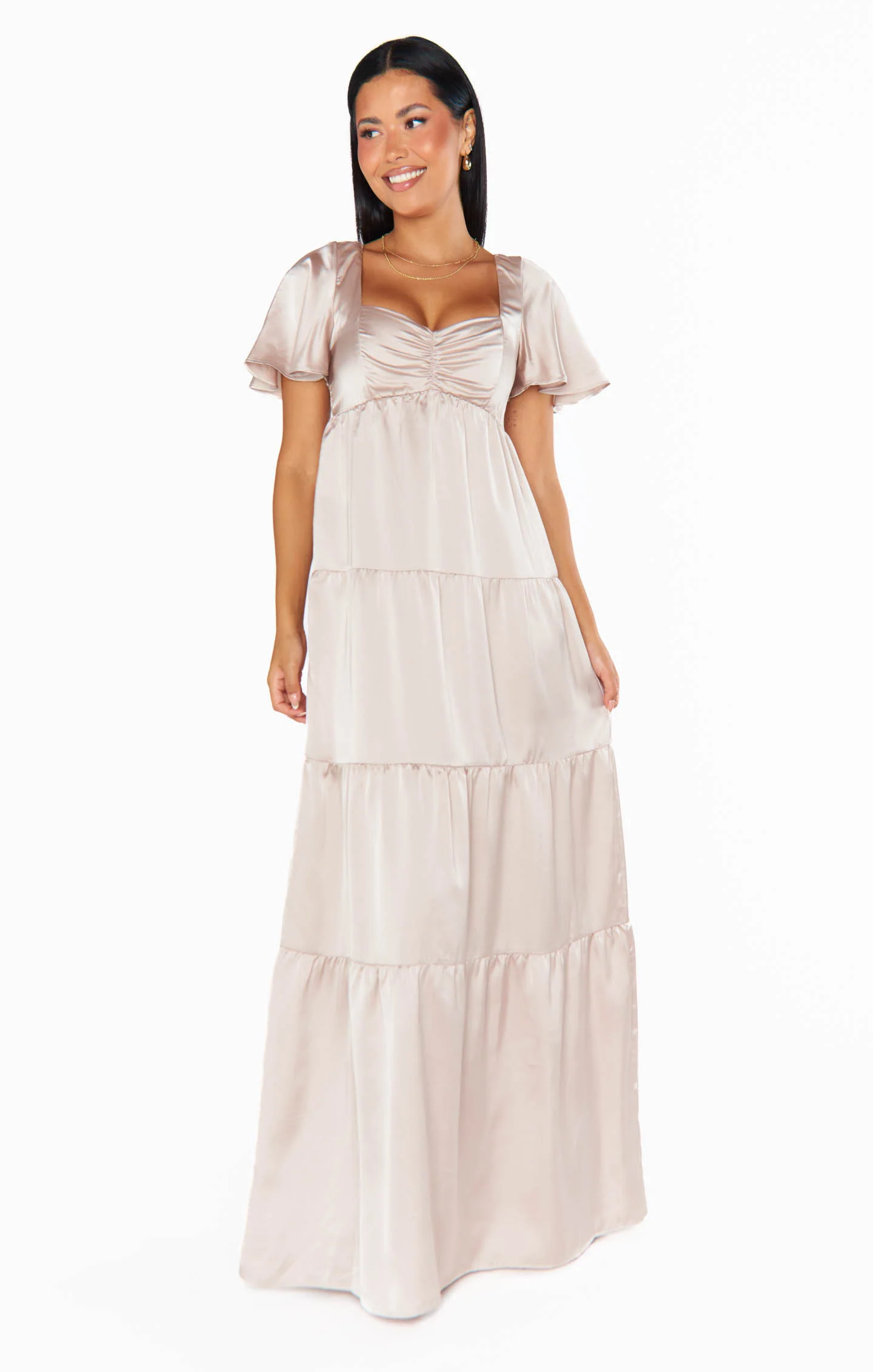 Nicole Maxi Dress ~ Show Me The Ring Luxe Satin - Image 3