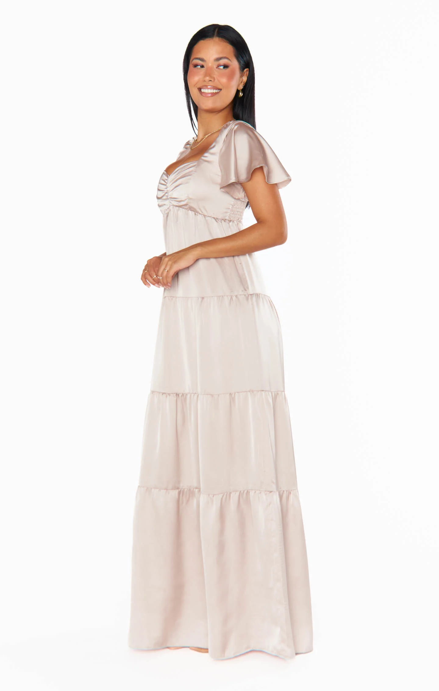 Nicole Maxi Dress ~ Show Me The Ring Luxe Satin - Image 5