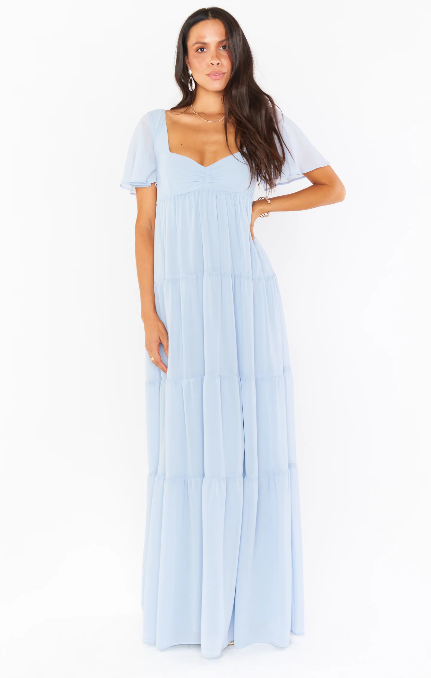 Nicole Maxi Dress ~ Steel Blue Chiffon - Image 15