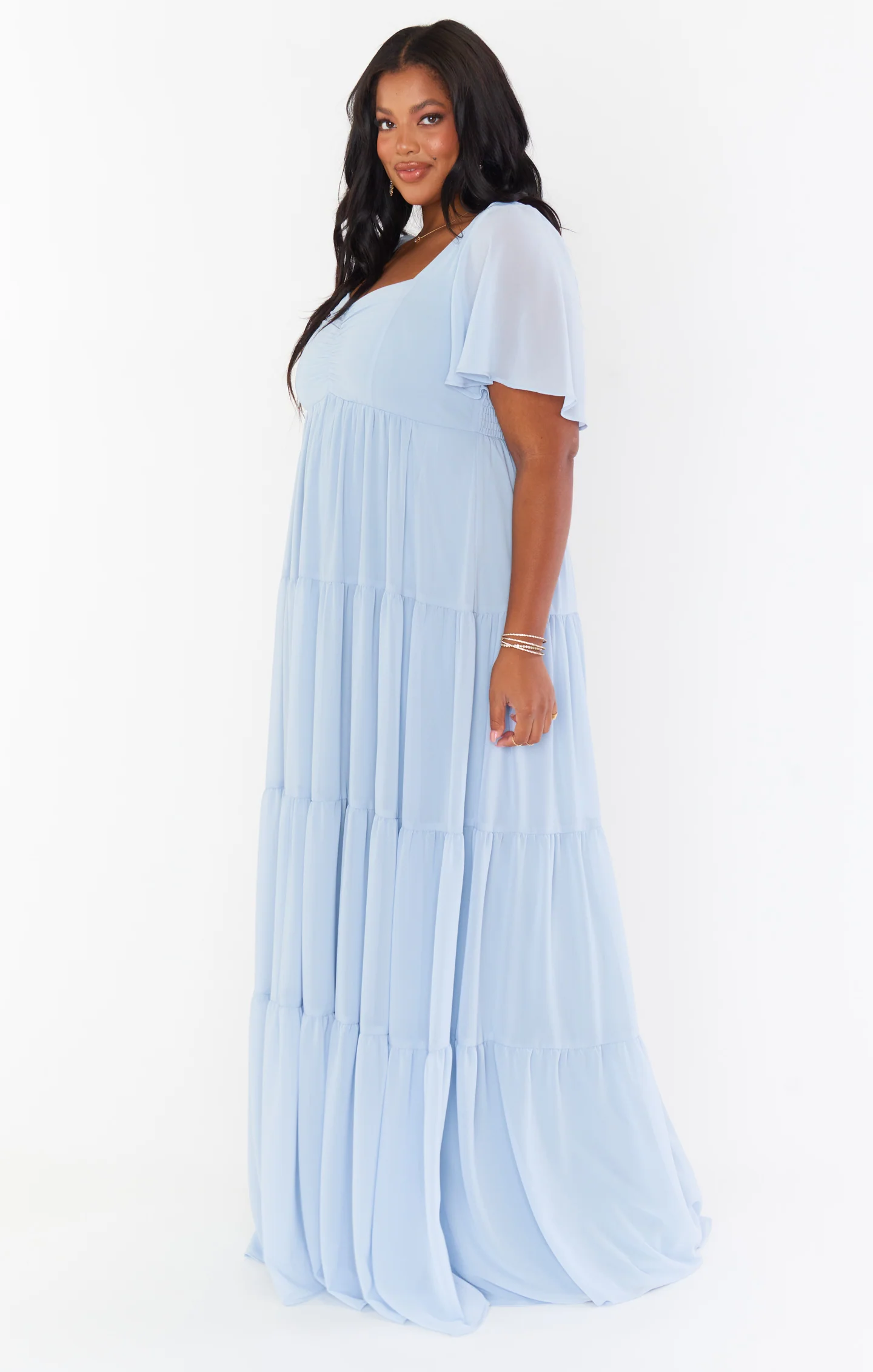 Nicole Maxi Dress ~ Steel Blue Chiffon - Image 4