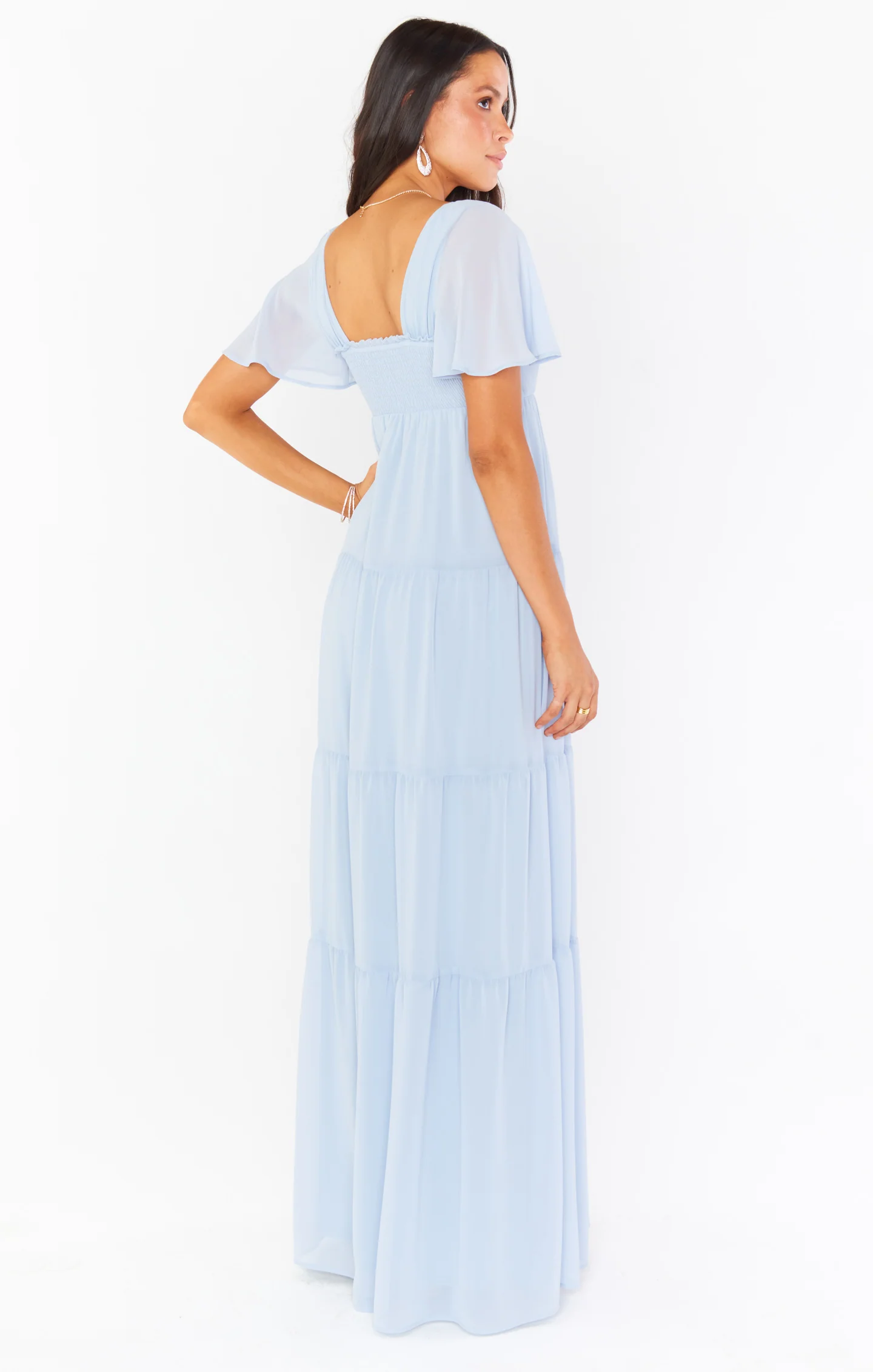 Nicole Maxi Dress ~ Steel Blue Chiffon - Image 5