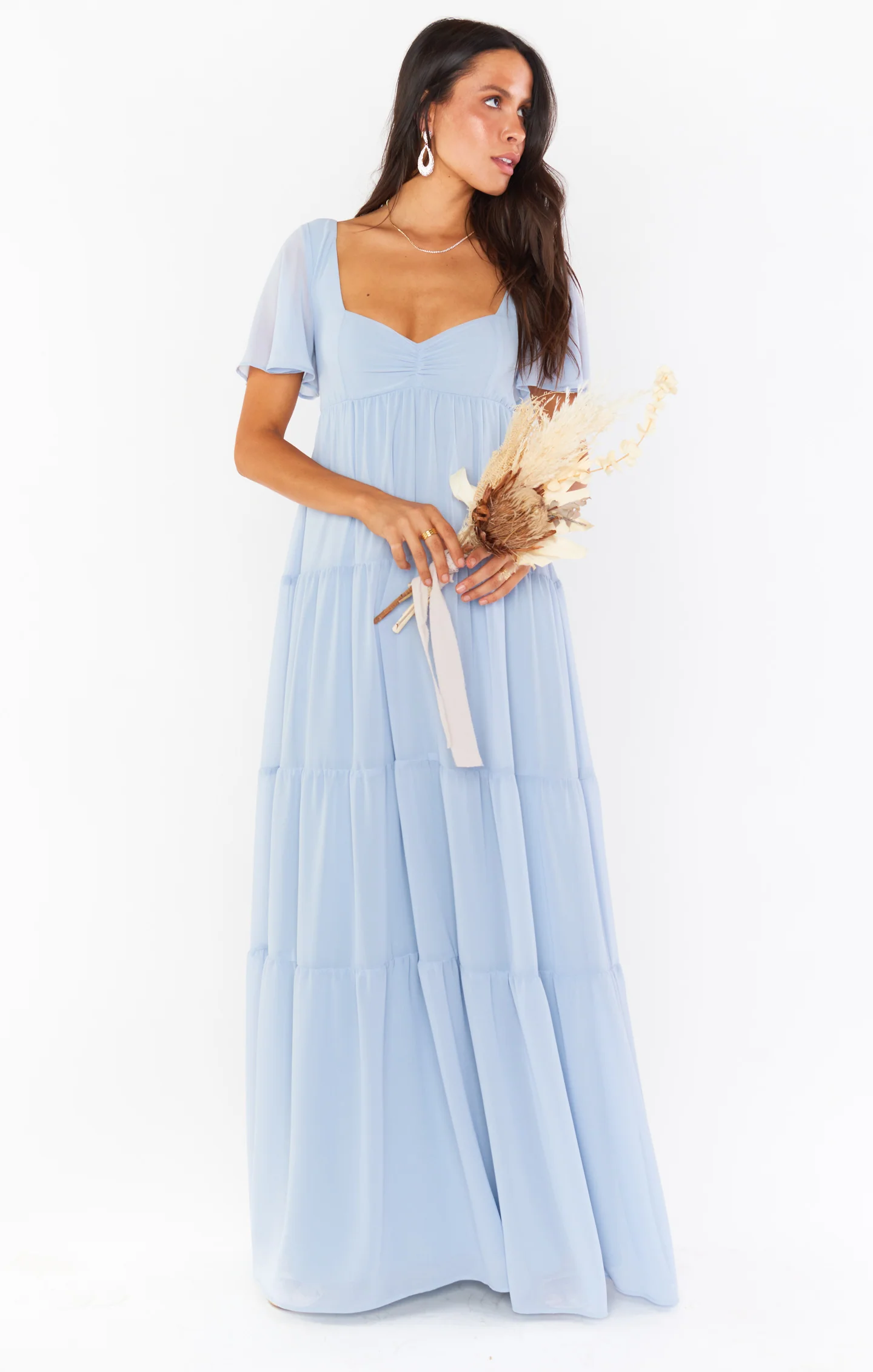 Nicole Maxi Dress ~ Steel Blue Chiffon - Image 7