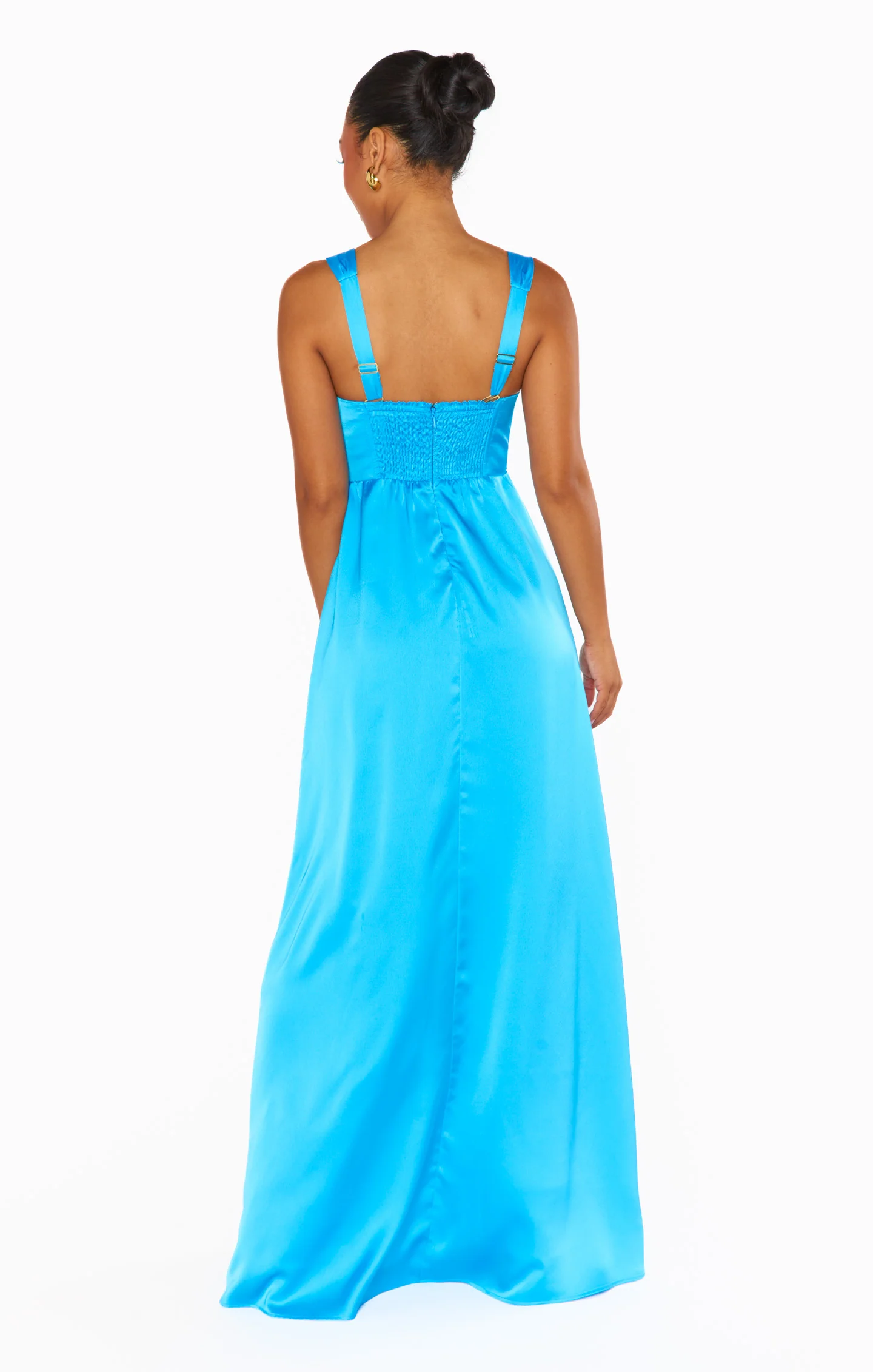Nina Maxi Dress ~ Azure Blue Luxe Satin - Image 7