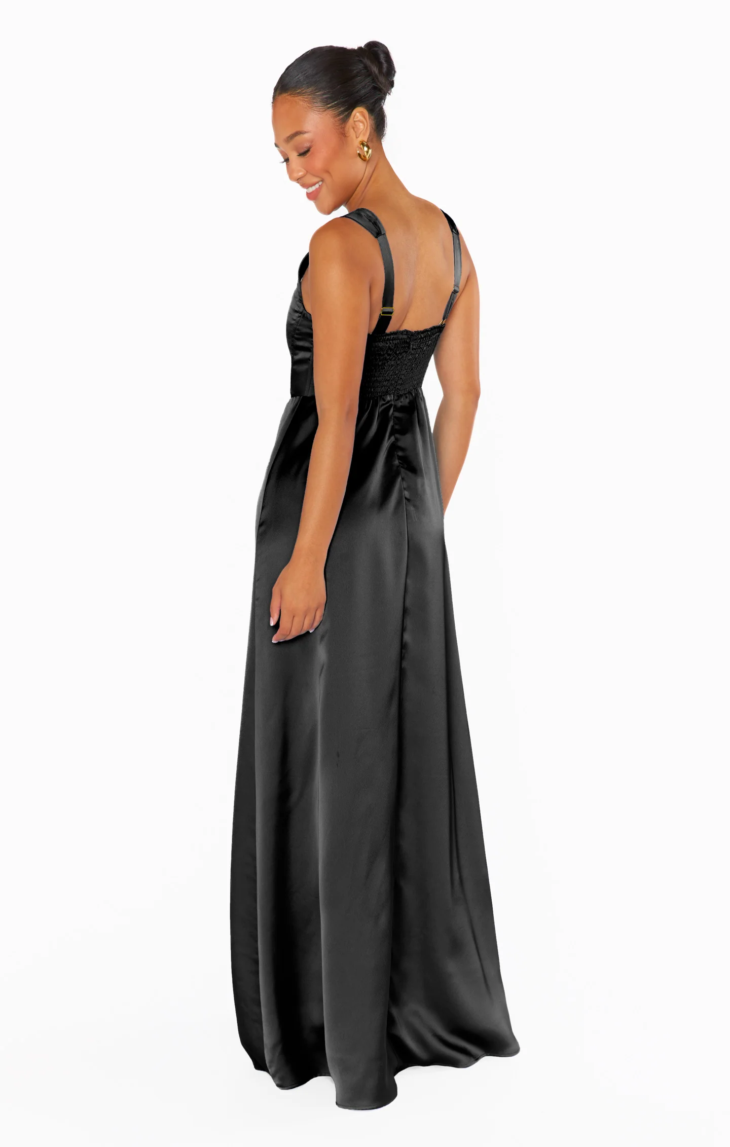Nina Maxi Dress ~ Black Luxe Satin - Image 2