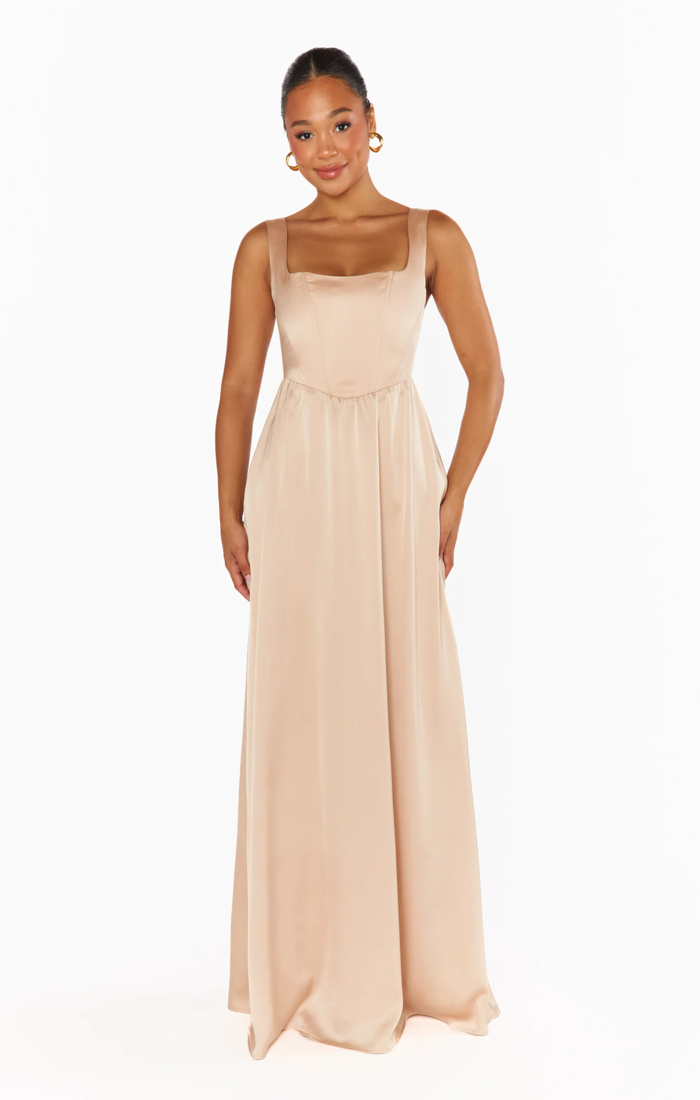 Nina Maxi Dress ~ Champagne Luxe Satin - Image 2