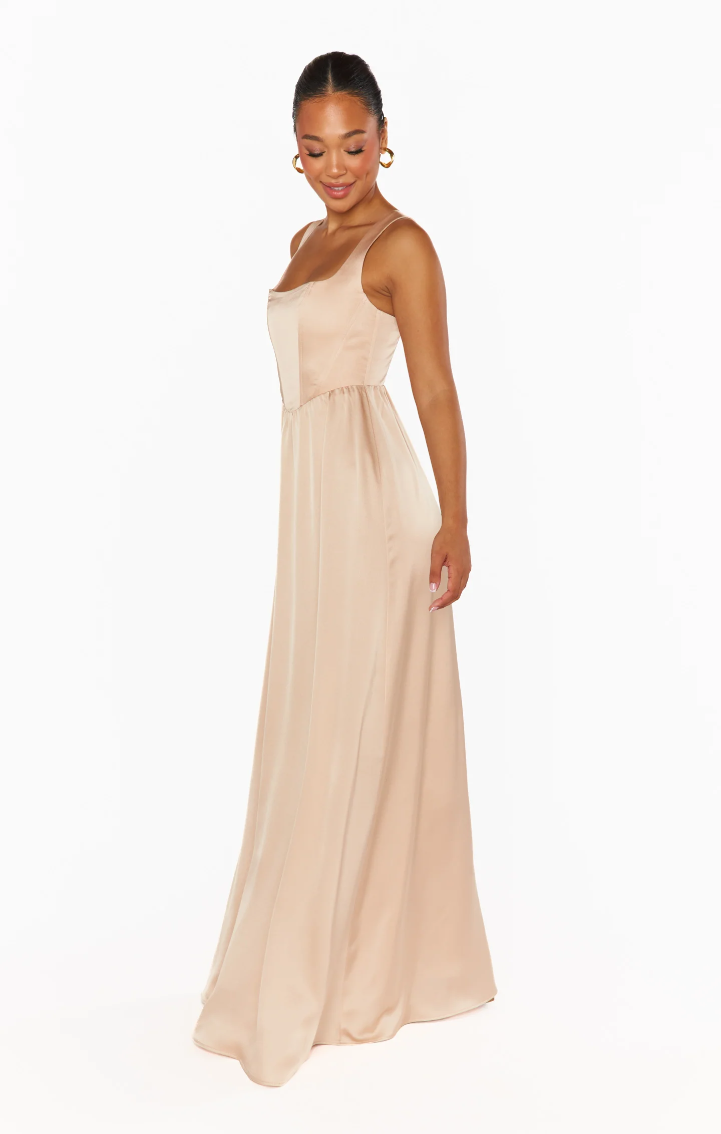 Nina Maxi Dress ~ Champagne Luxe Satin - Image 5