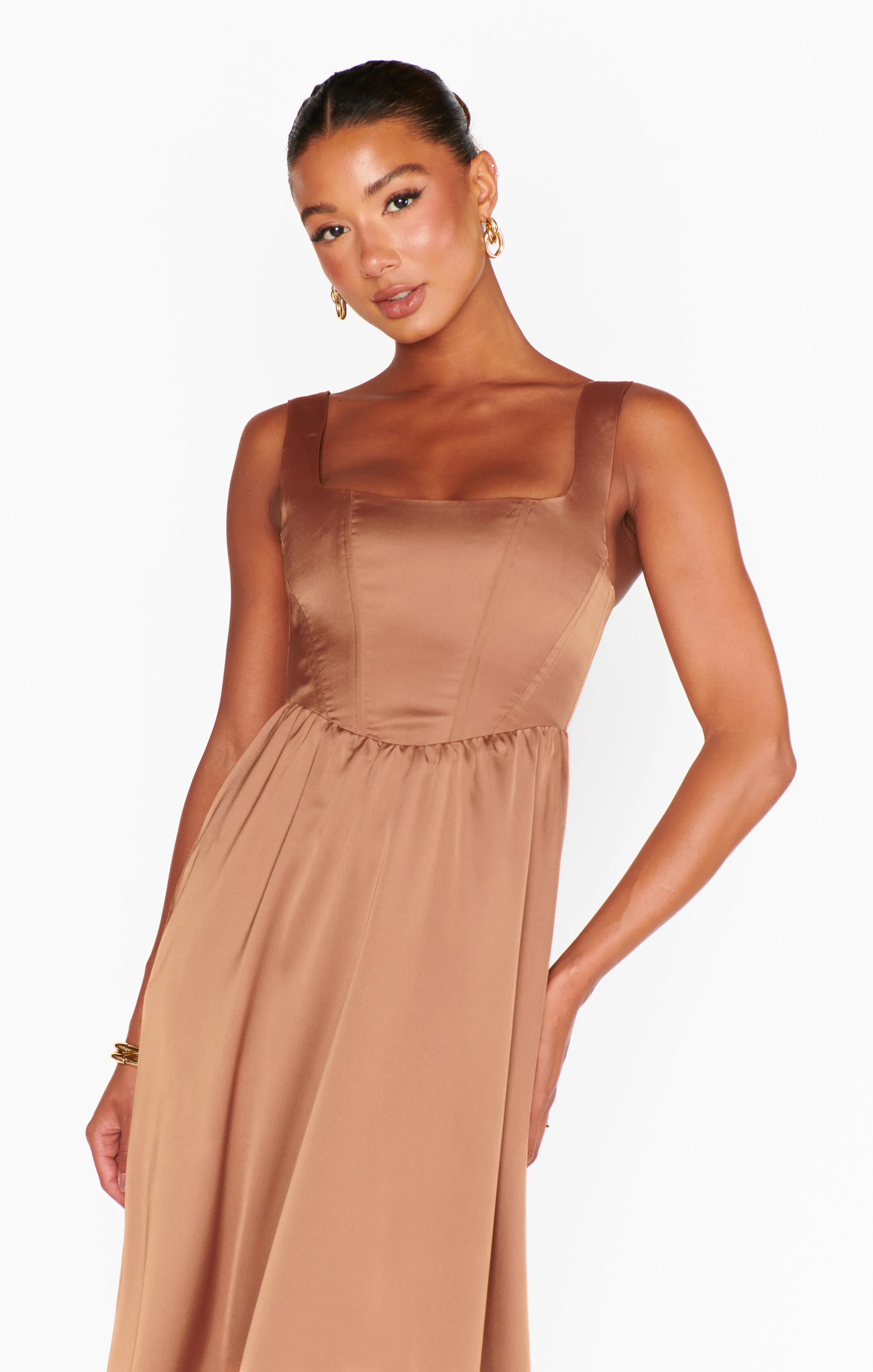 Nina Maxi Dress ~ Copper Luxe Satin - Image 3