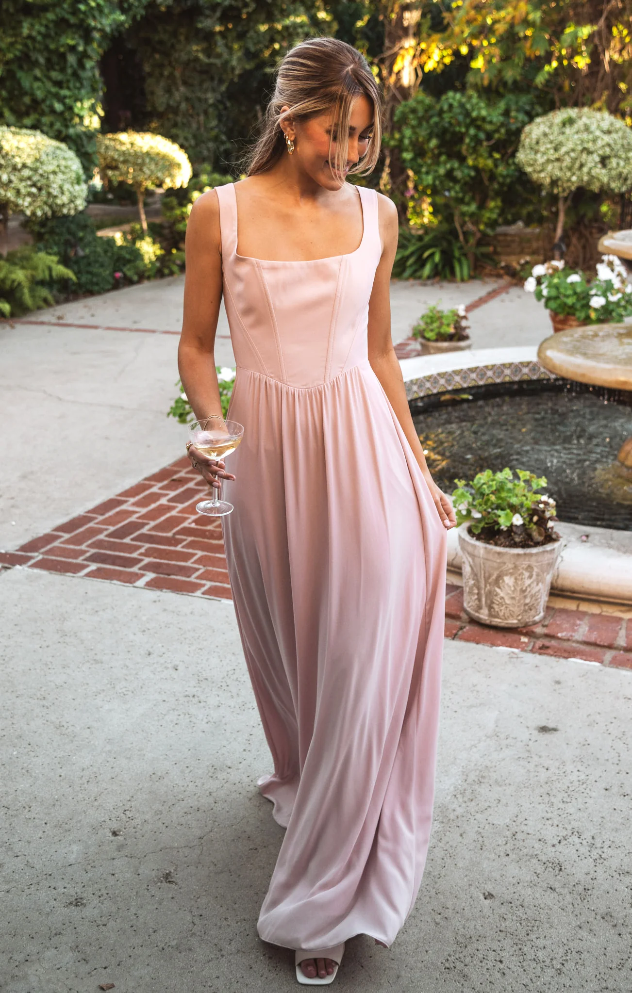 Nina Maxi Dress ~ Dusty Blush Crisp - Image 2