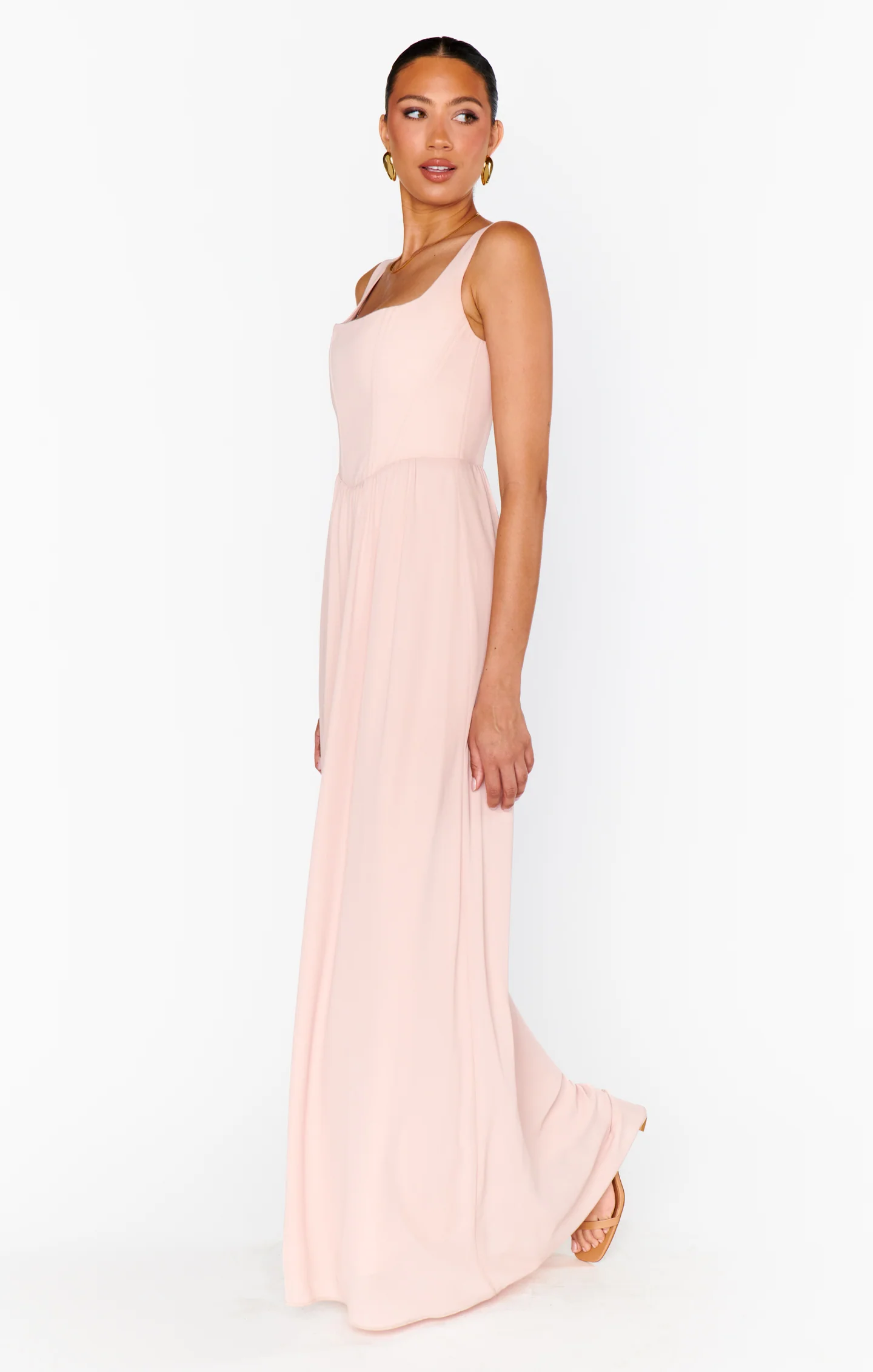 Nina Maxi Dress ~ Dusty Blush Crisp - Image 4