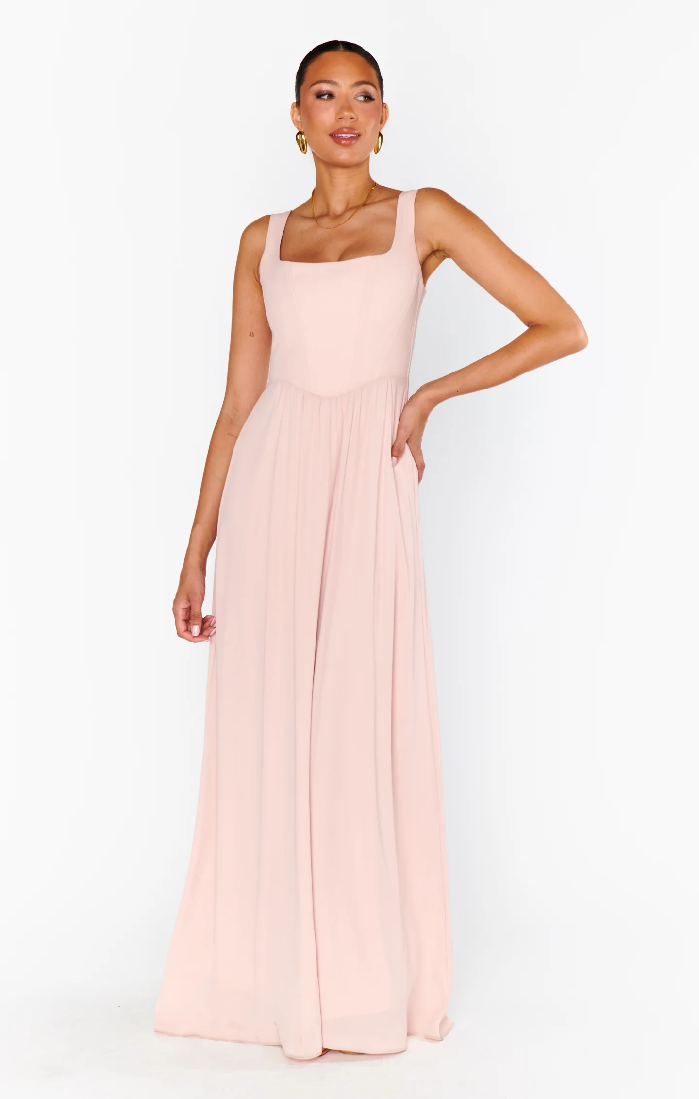 Nina Maxi Dress ~ Dusty Blush Crisp - Image 6
