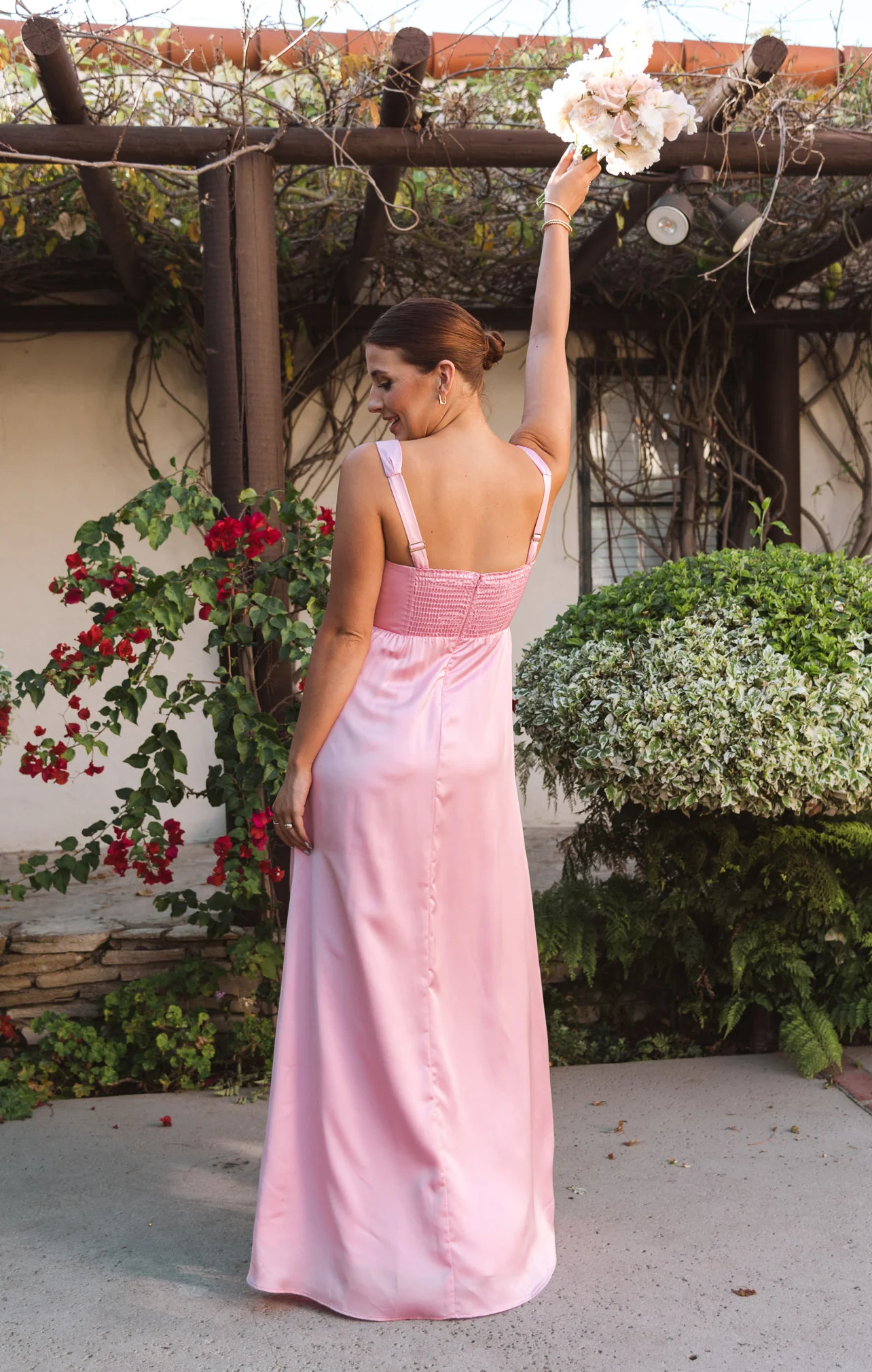 Nina Maxi Dress ~ Light Pink Luxe Satin - Image 2