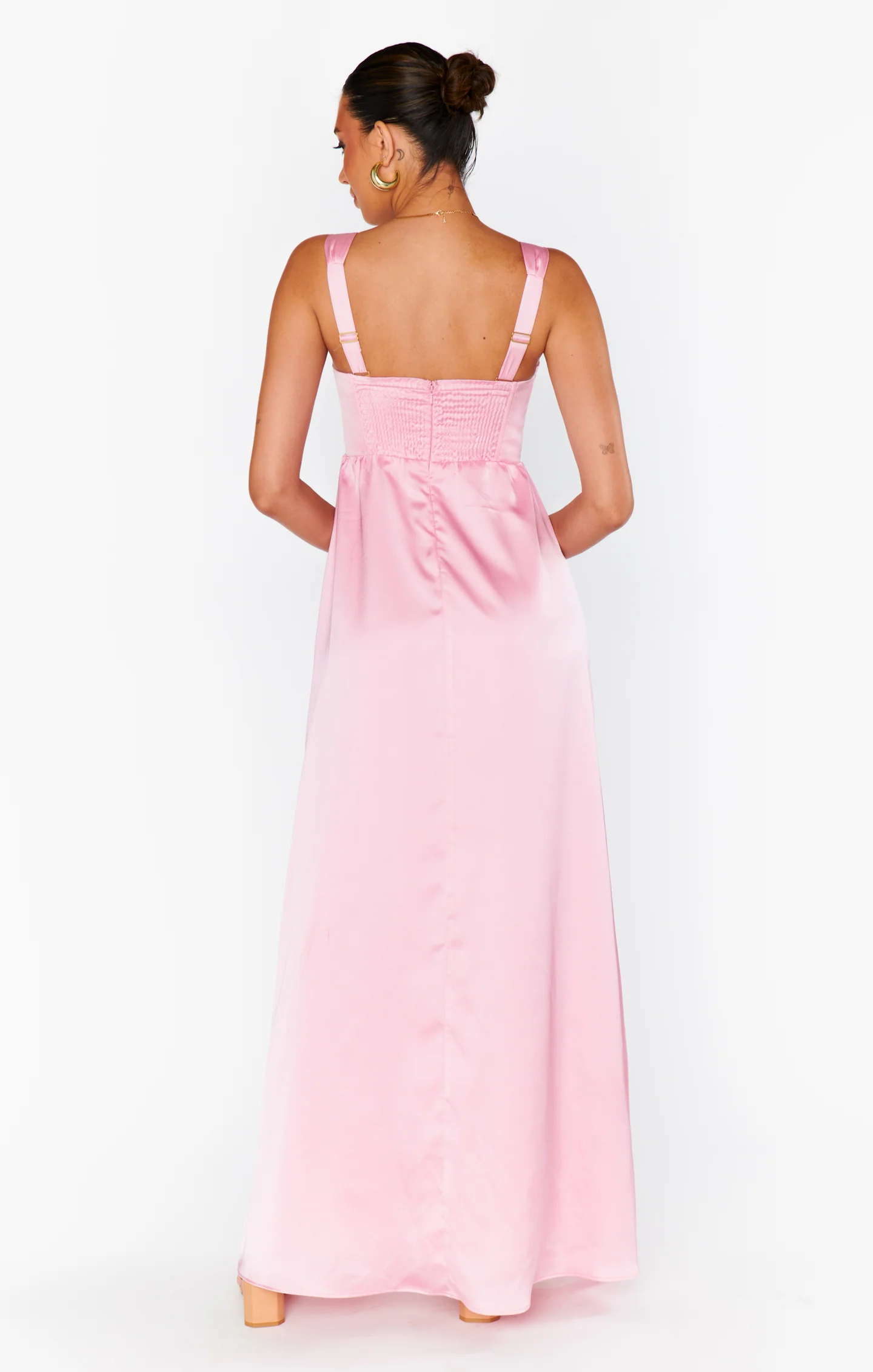 Nina Maxi Dress ~ Light Pink Luxe Satin - Image 5