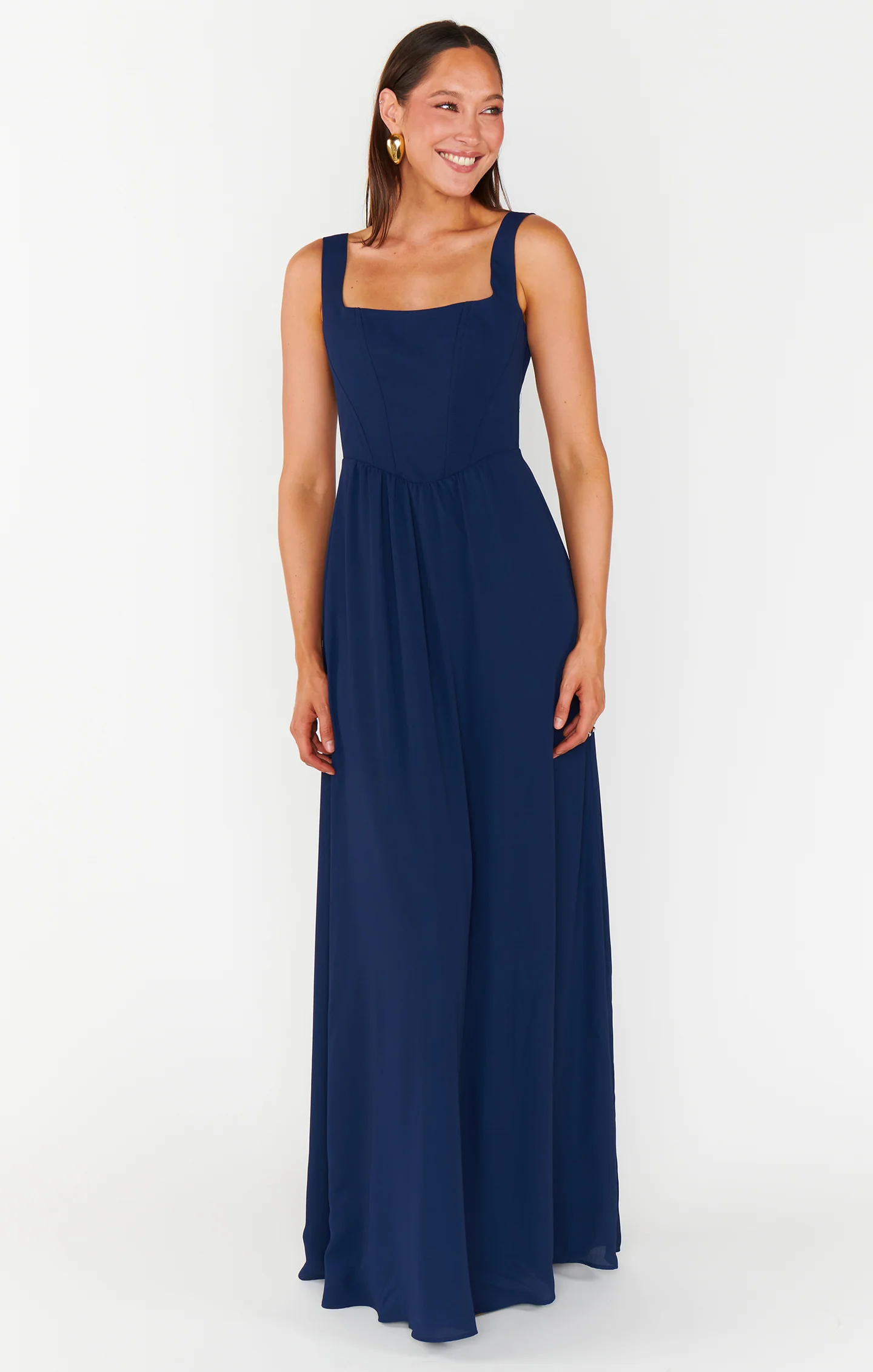 Nina Maxi Dress ~ Rich Navy Crisp - Image 2