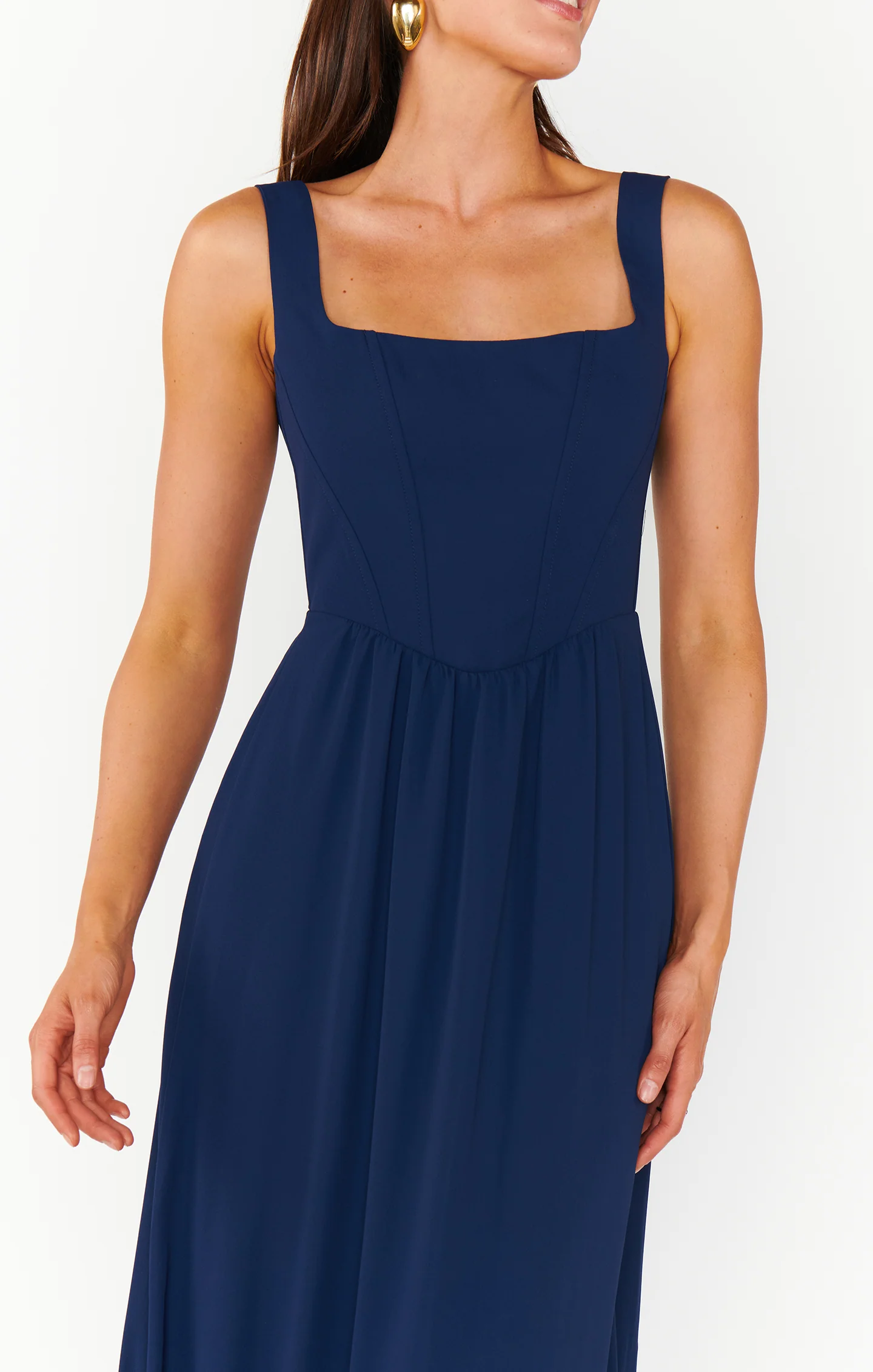 Nina Maxi Dress ~ Rich Navy Crisp - Image 4