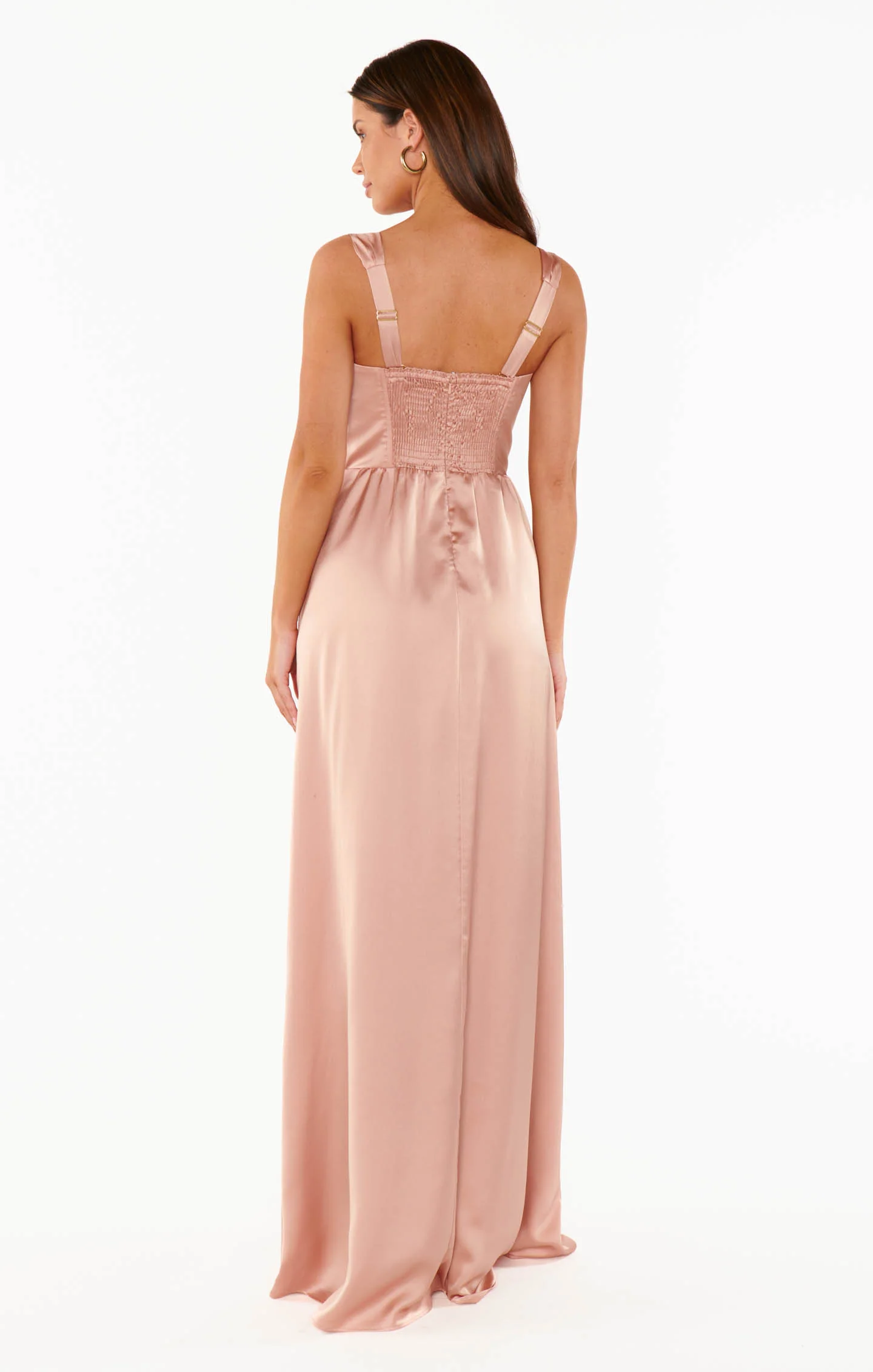 Nina Maxi Dress ~ Rose Gold Luxe Satin - Image 2