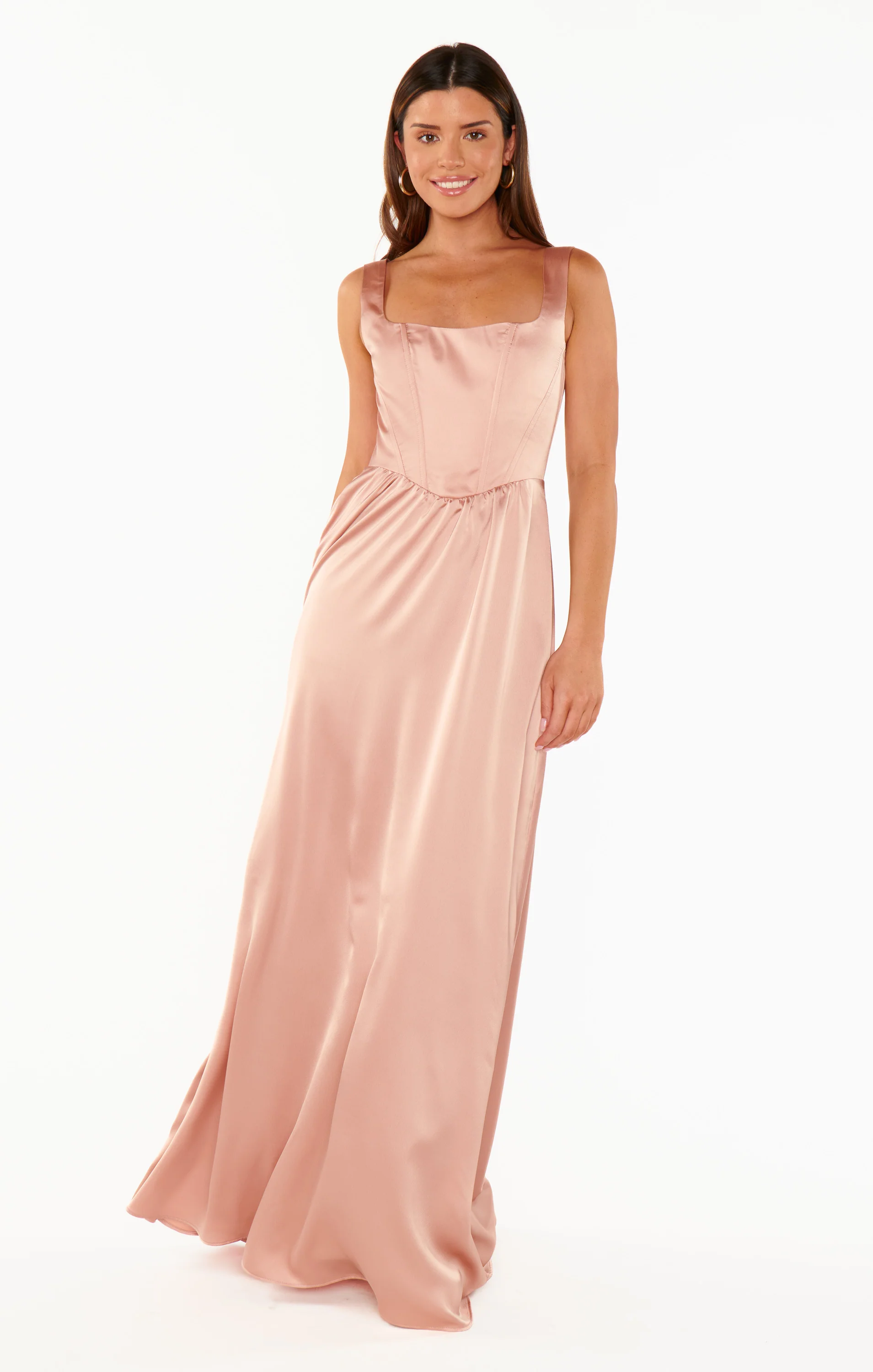 Nina Maxi Dress ~ Rose Gold Luxe Satin - Image 3