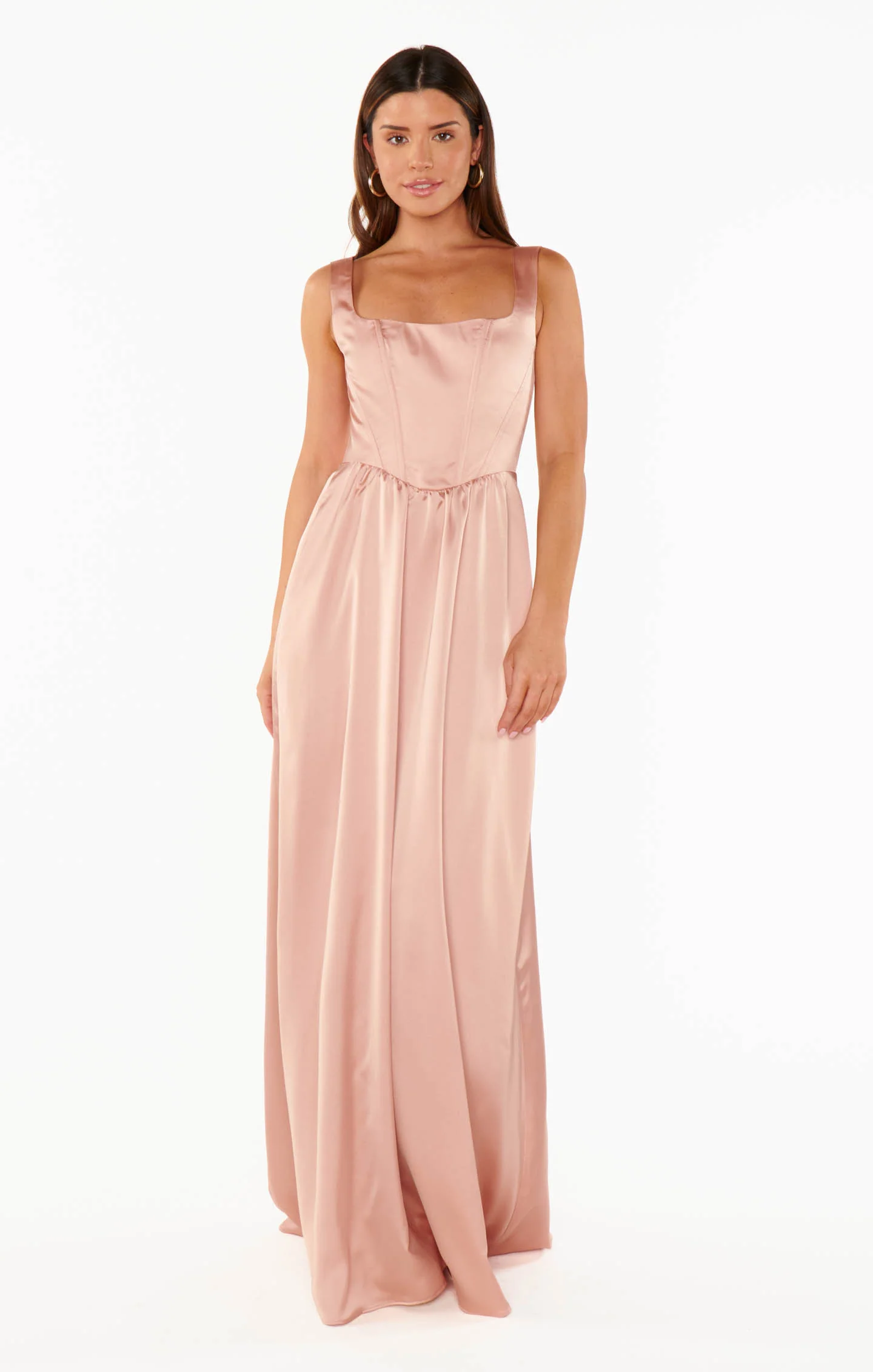 Nina Maxi Dress ~ Rose Gold Luxe Satin - Image 4