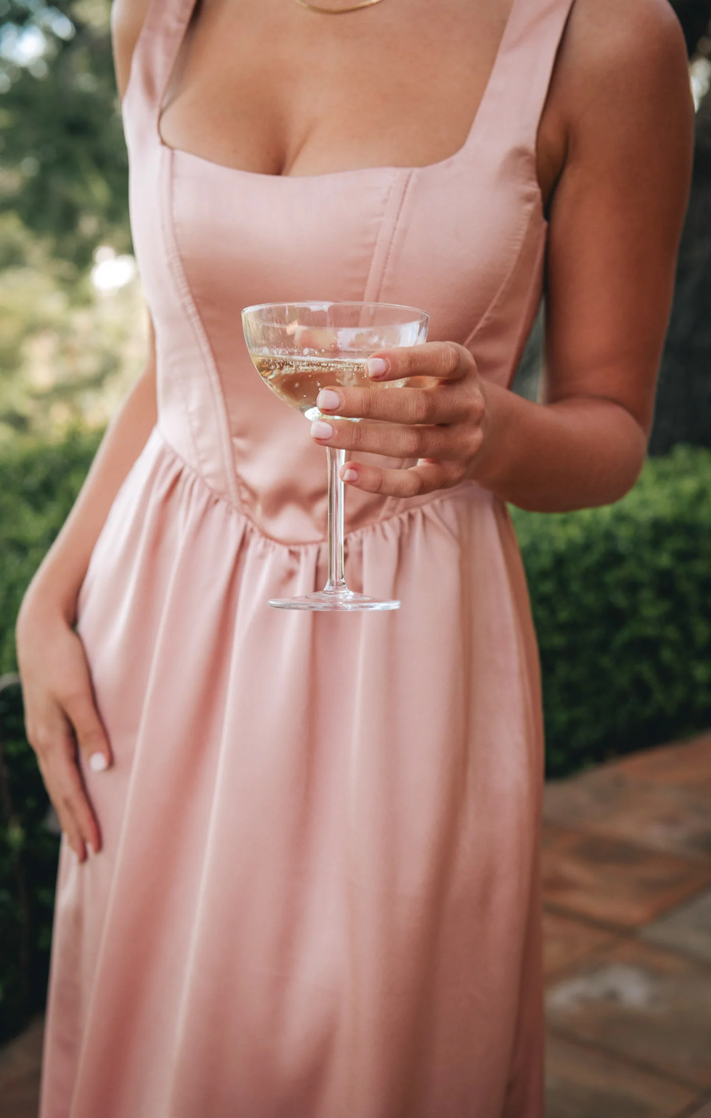 Nina Maxi Dress ~ Rose Gold Luxe Satin - Image 5