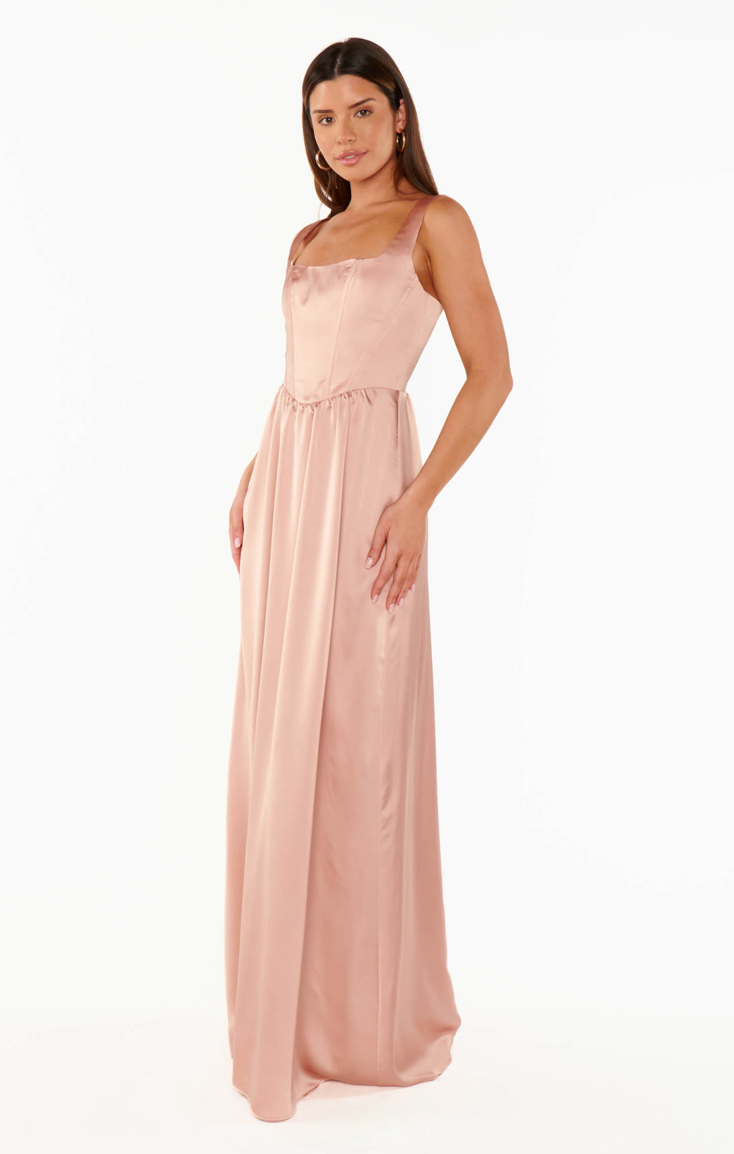 Nina Maxi Dress ~ Rose Gold Luxe Satin - Image 6