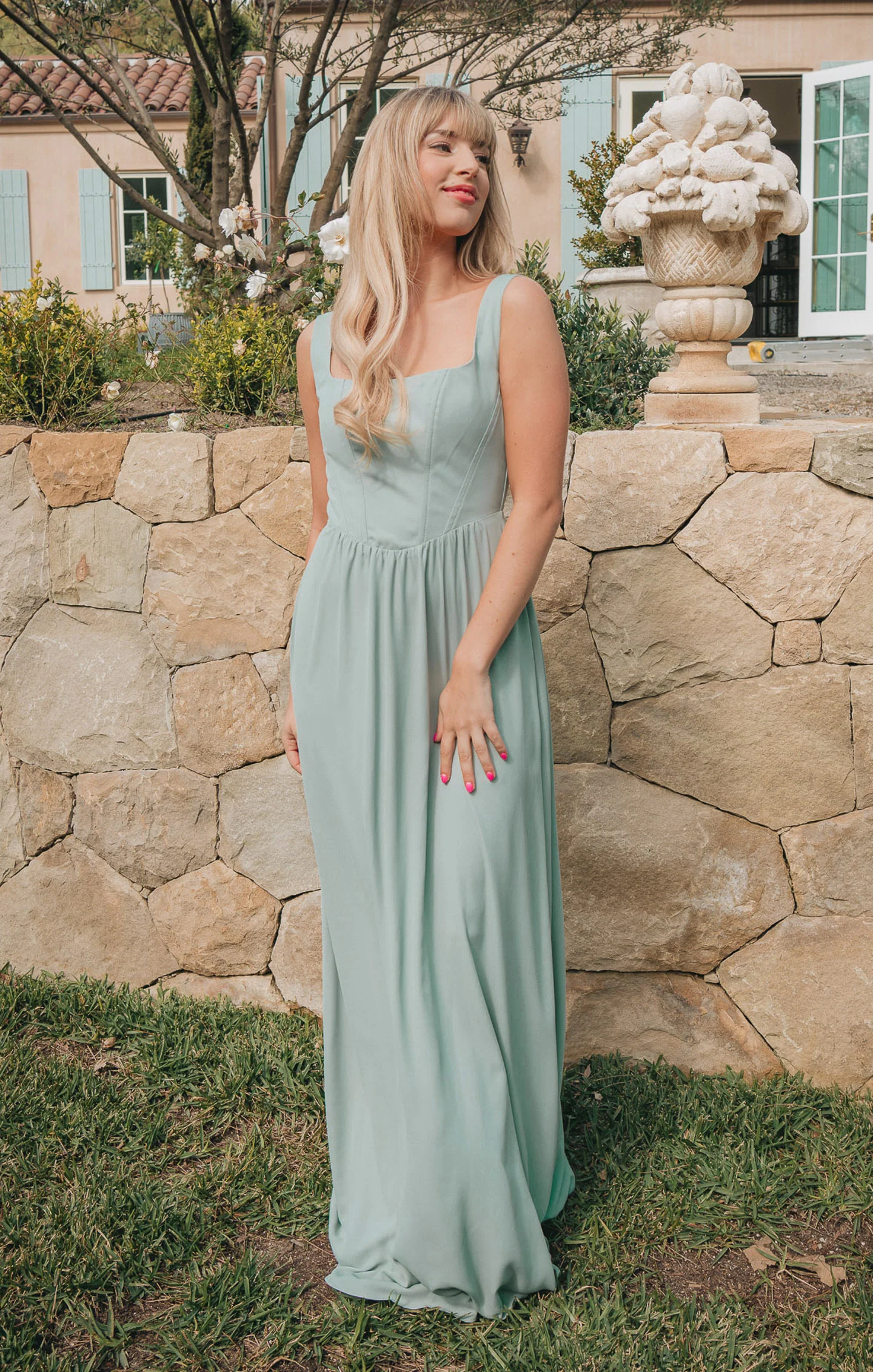 Nina Maxi Dress ~ Silver Sage Crisp - Image 3