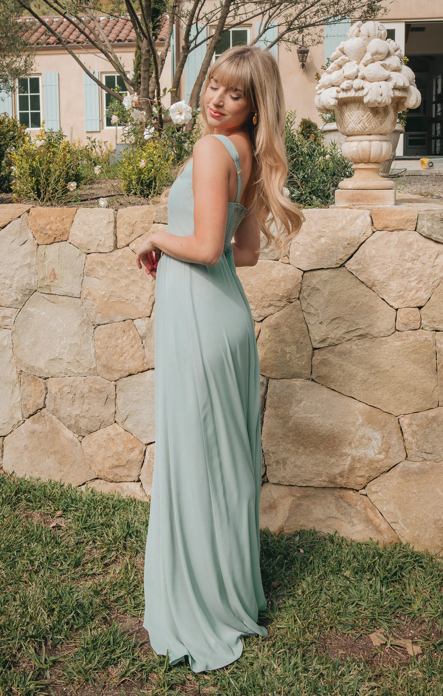 Nina Maxi Dress ~ Silver Sage Crisp - Image 5
