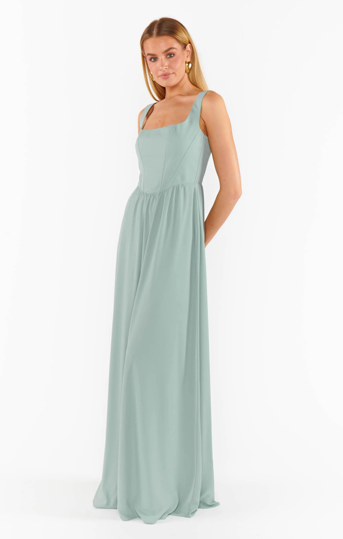 Nina Maxi Dress ~ Silver Sage Crisp - Image 6