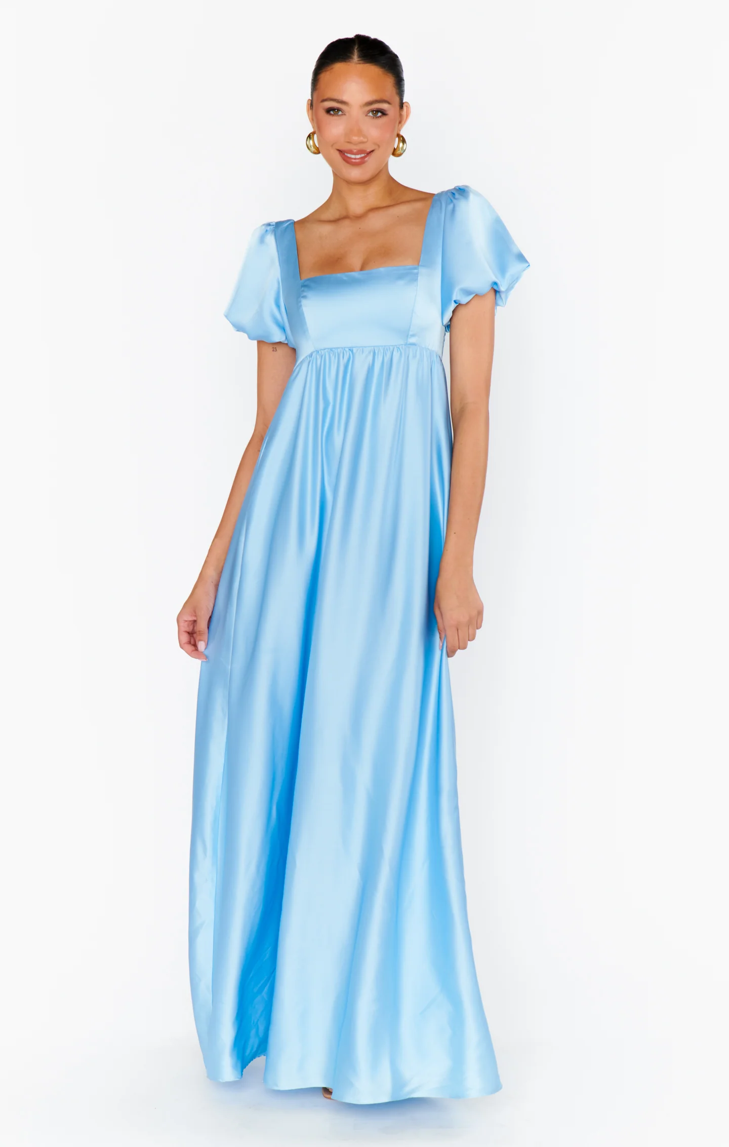 Nora Maxi Dress ~ Baby Blue Luxe Satin - Image 13