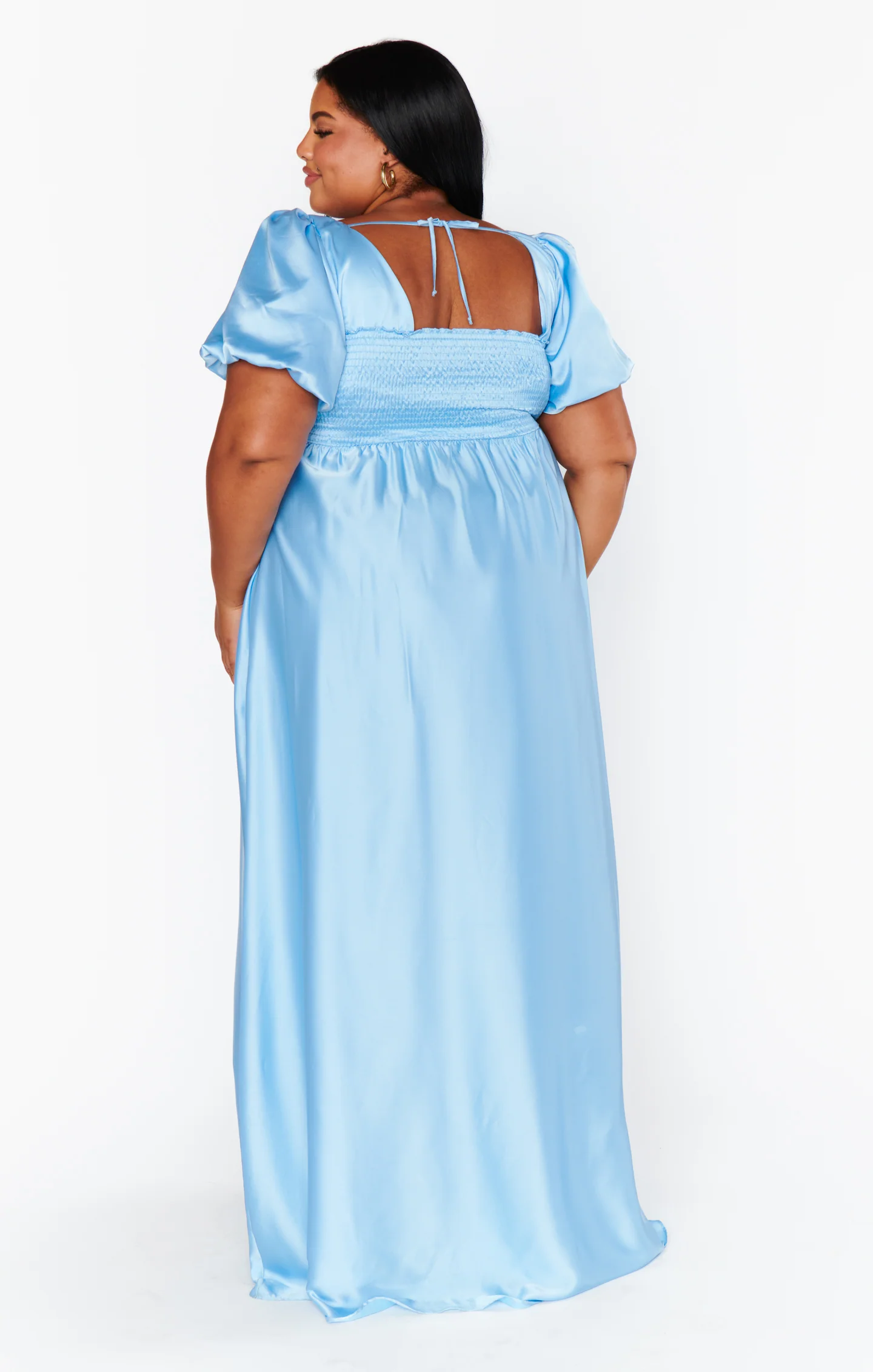 Nora Maxi Dress ~ Baby Blue Luxe Satin - Image 6
