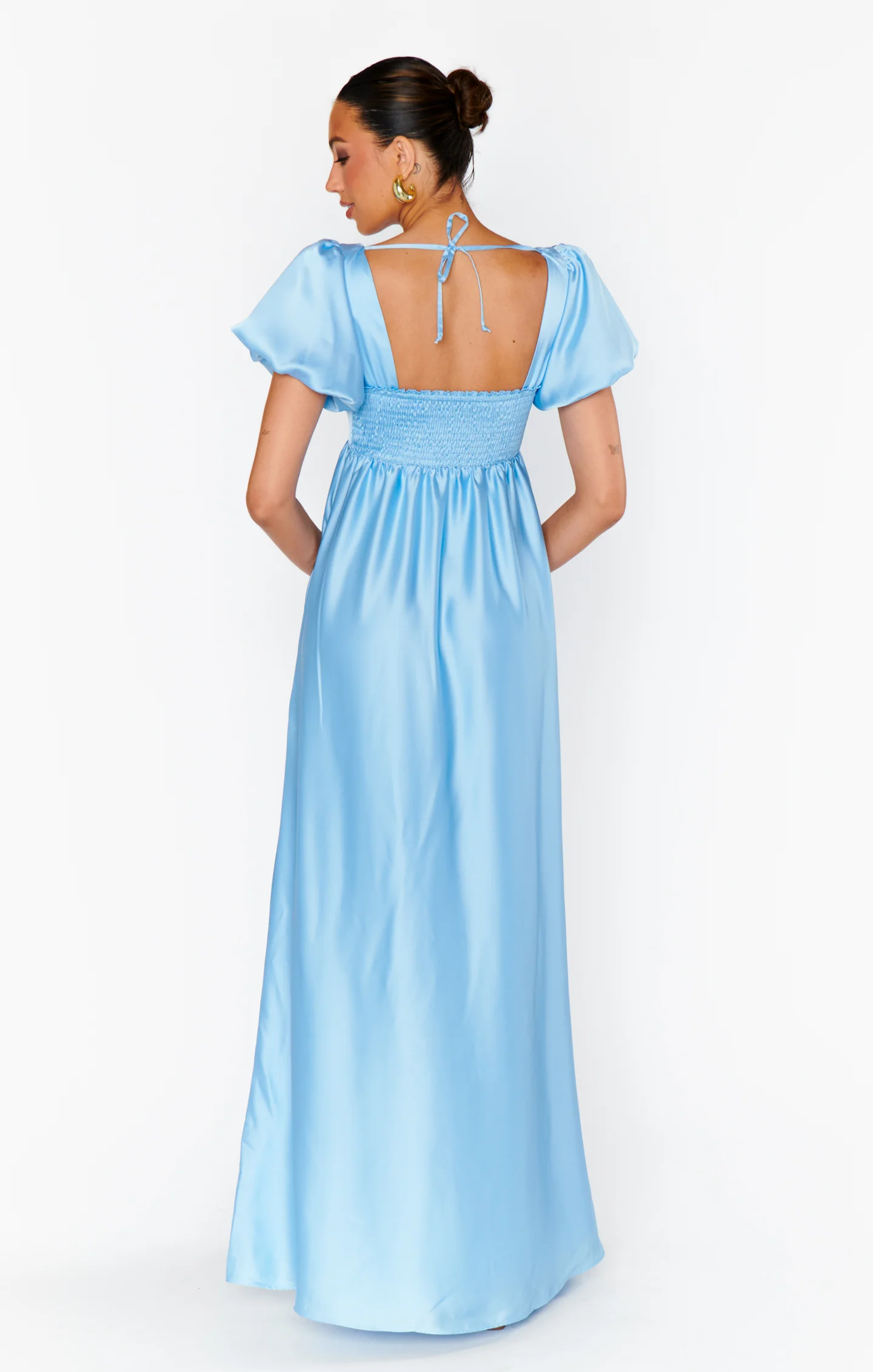 Nora Maxi Dress ~ Baby Blue Luxe Satin - Image 7