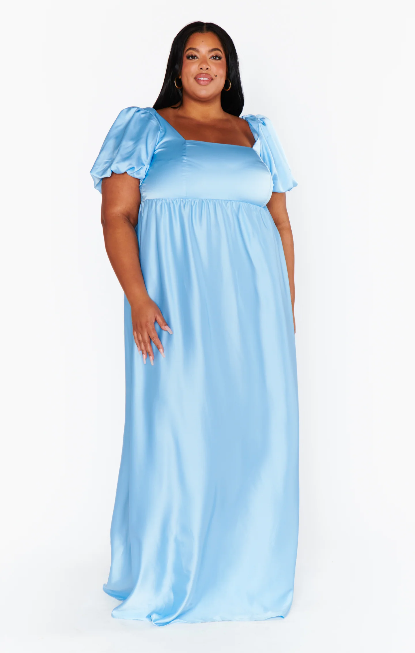 Nora Maxi Dress ~ Baby Blue Luxe Satin - Image 9