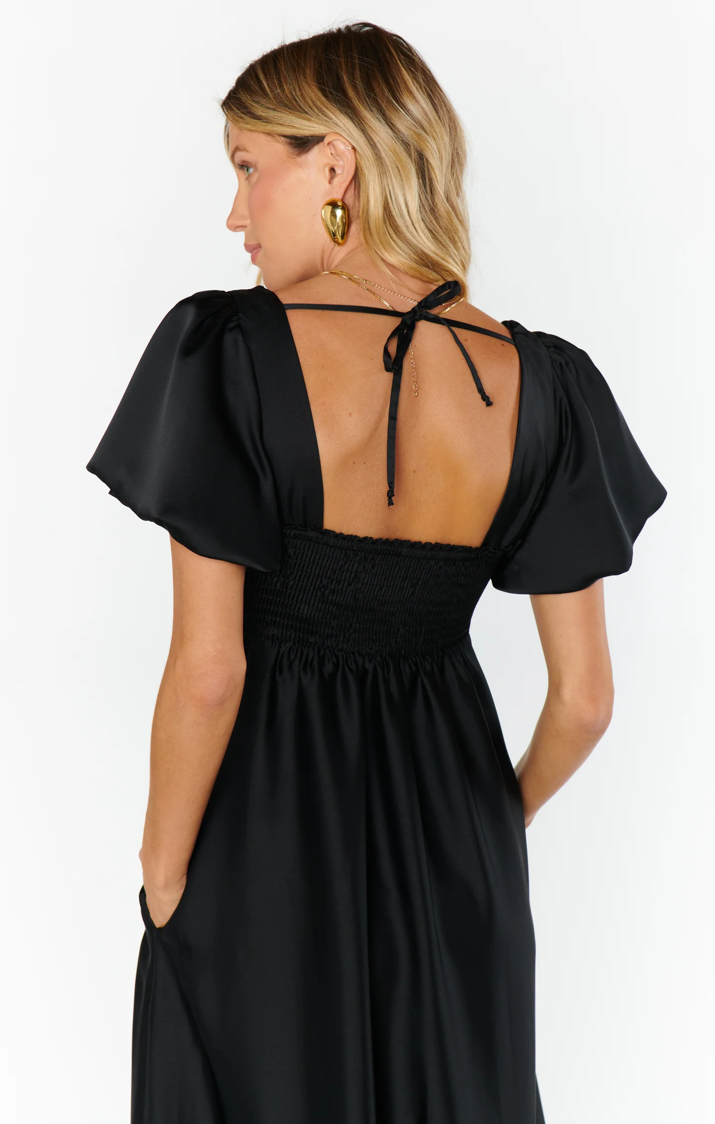 Nora Maxi Dress ~ Black Luxe Satin - Image 10