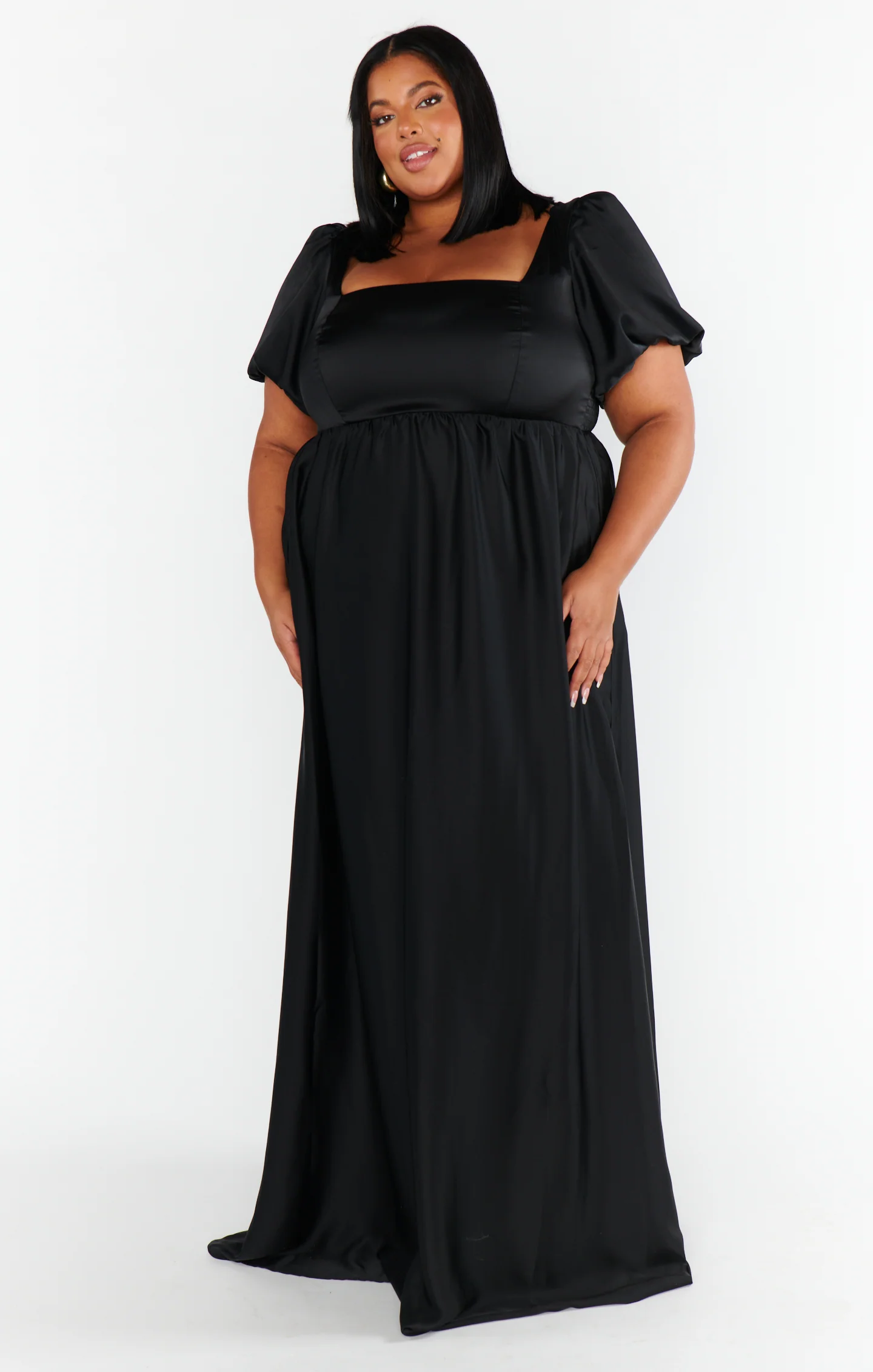 Nora Maxi Dress ~ Black Luxe Satin - Image 11