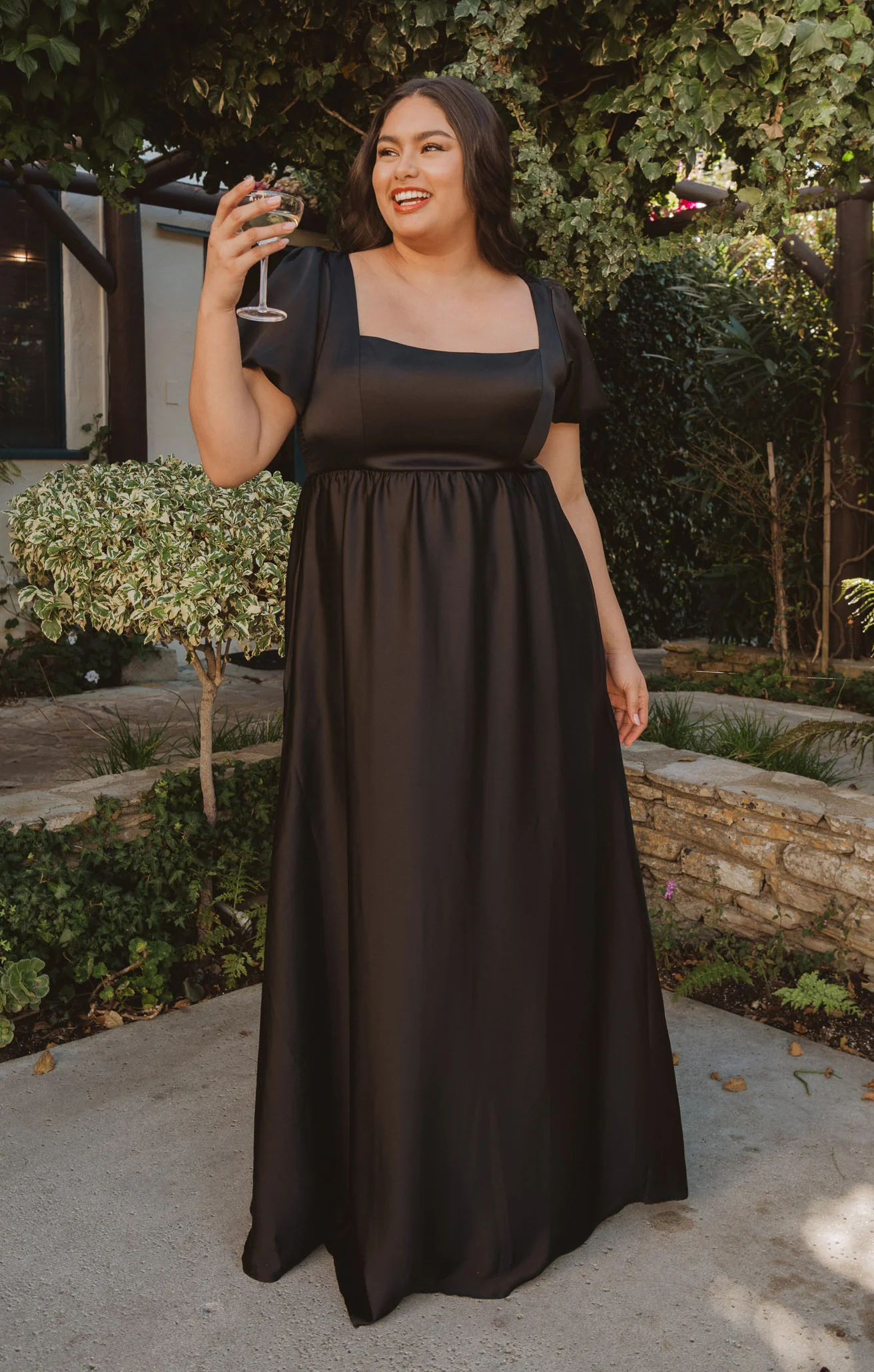Nora Maxi Dress ~ Black Luxe Satin - Image 12