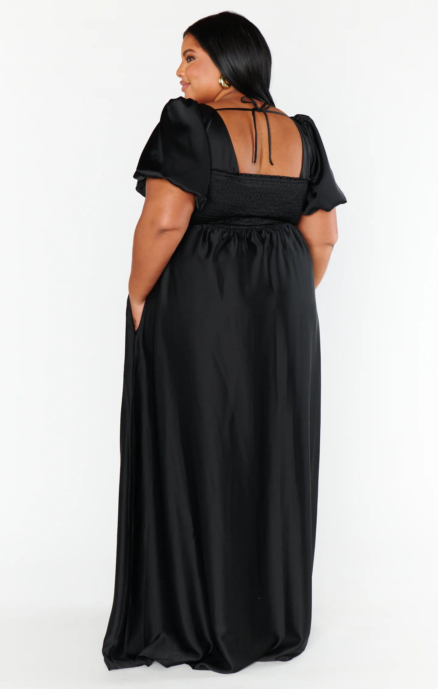 Nora Maxi Dress ~ Black Luxe Satin - Image 15