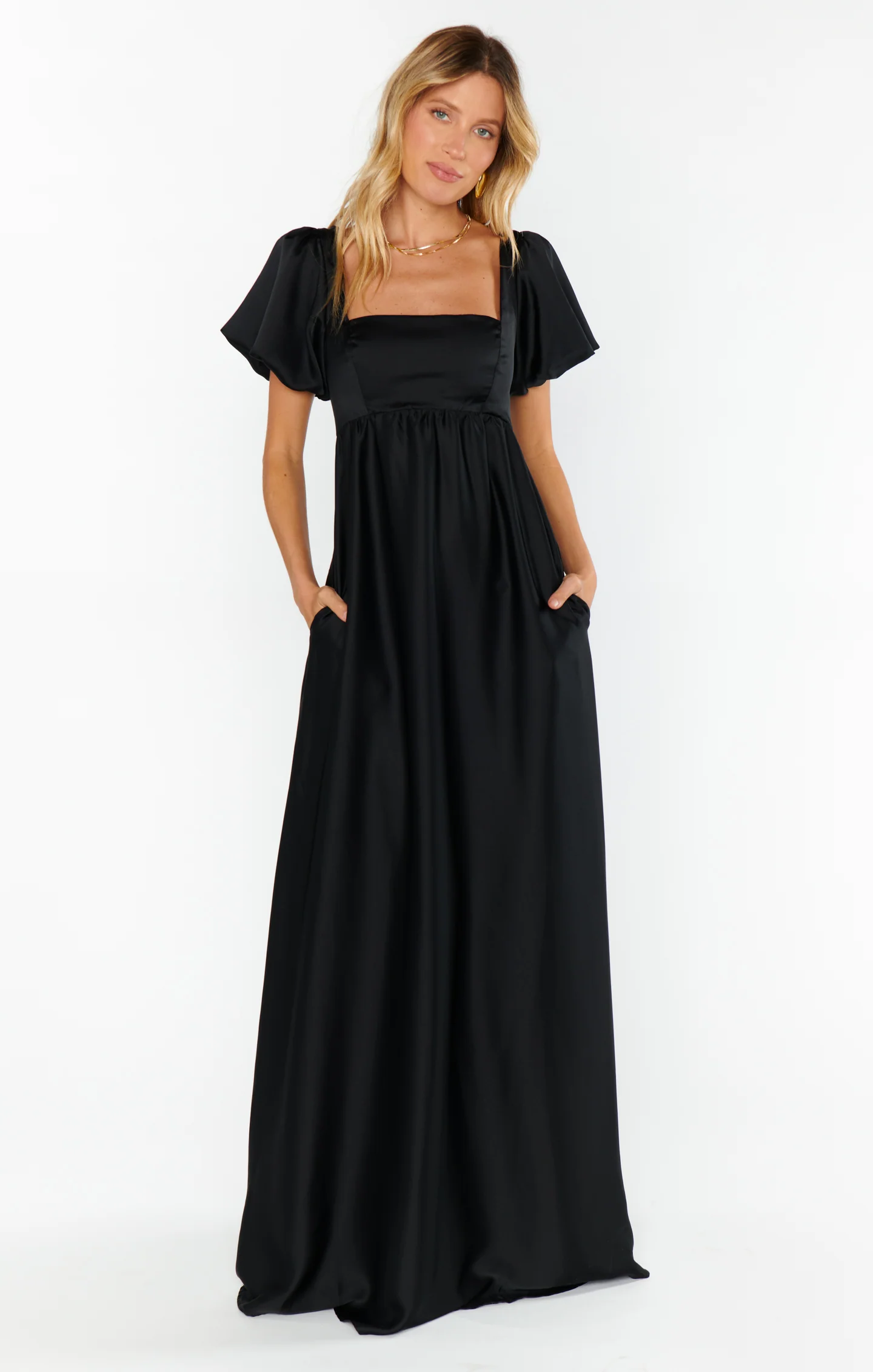 Nora Maxi Dress ~ Black Luxe Satin - Image 16