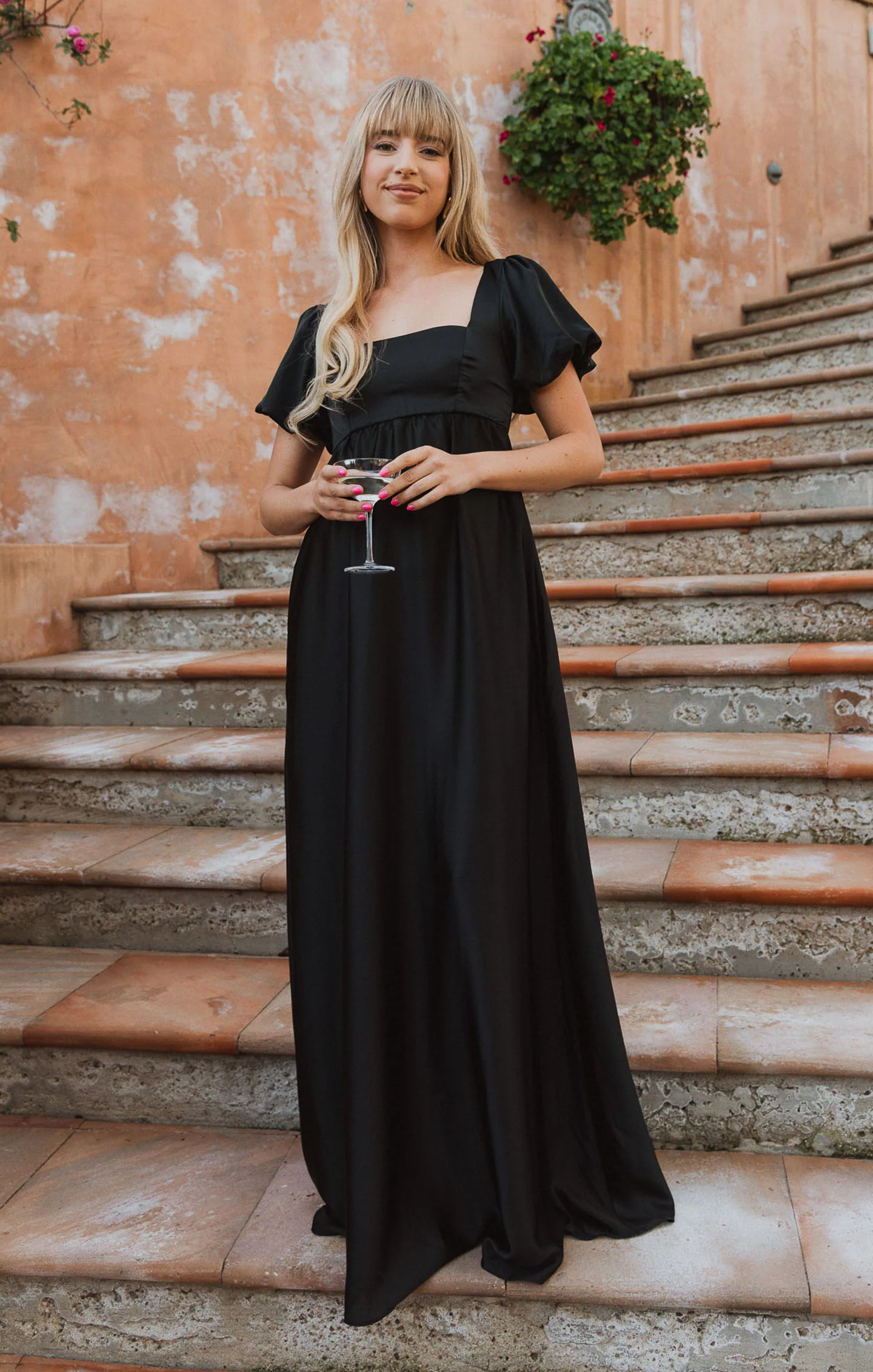 Nora Maxi Dress ~ Black Luxe Satin - Image 2