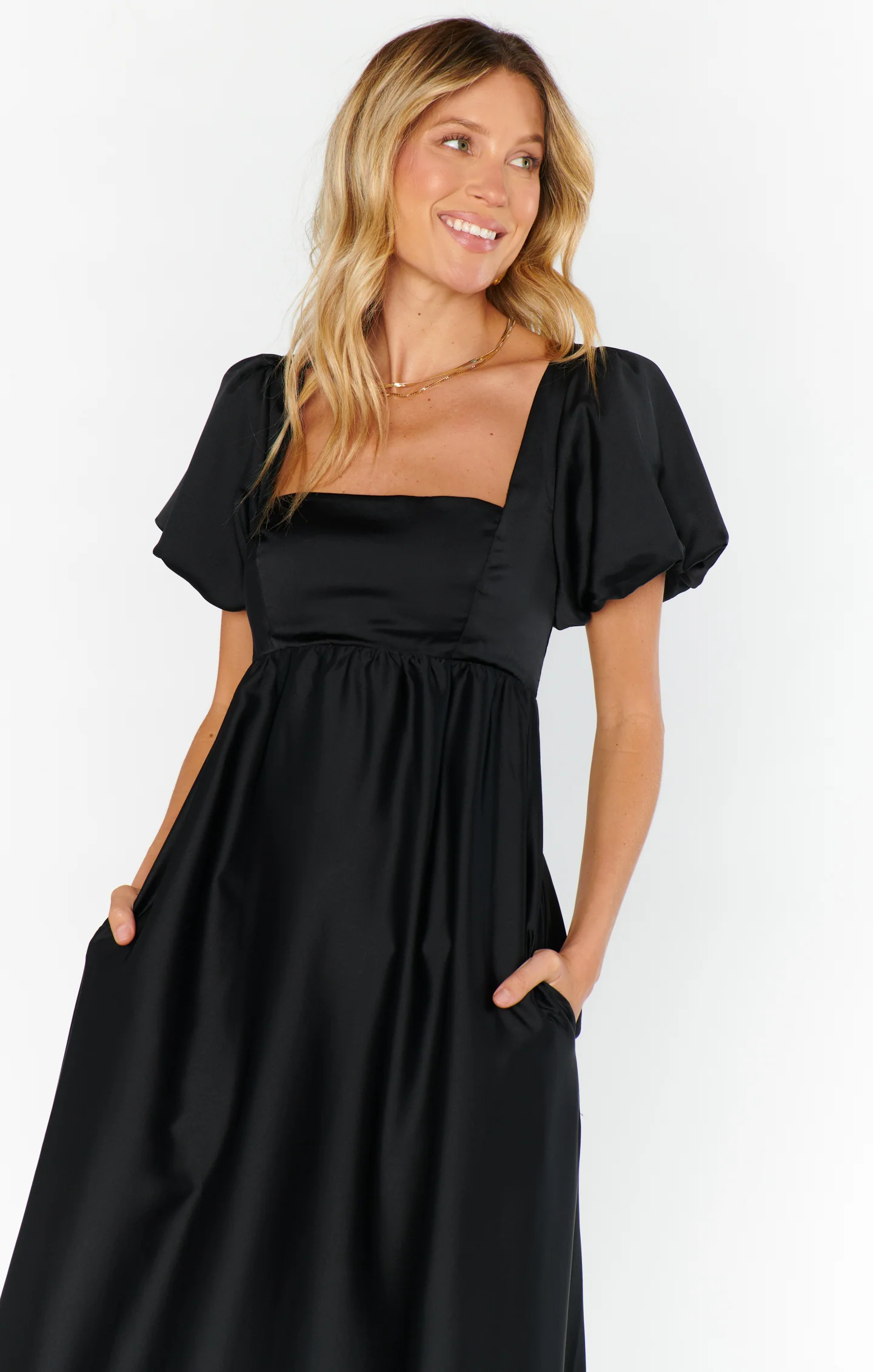 Nora Maxi Dress ~ Black Luxe Satin - Image 7