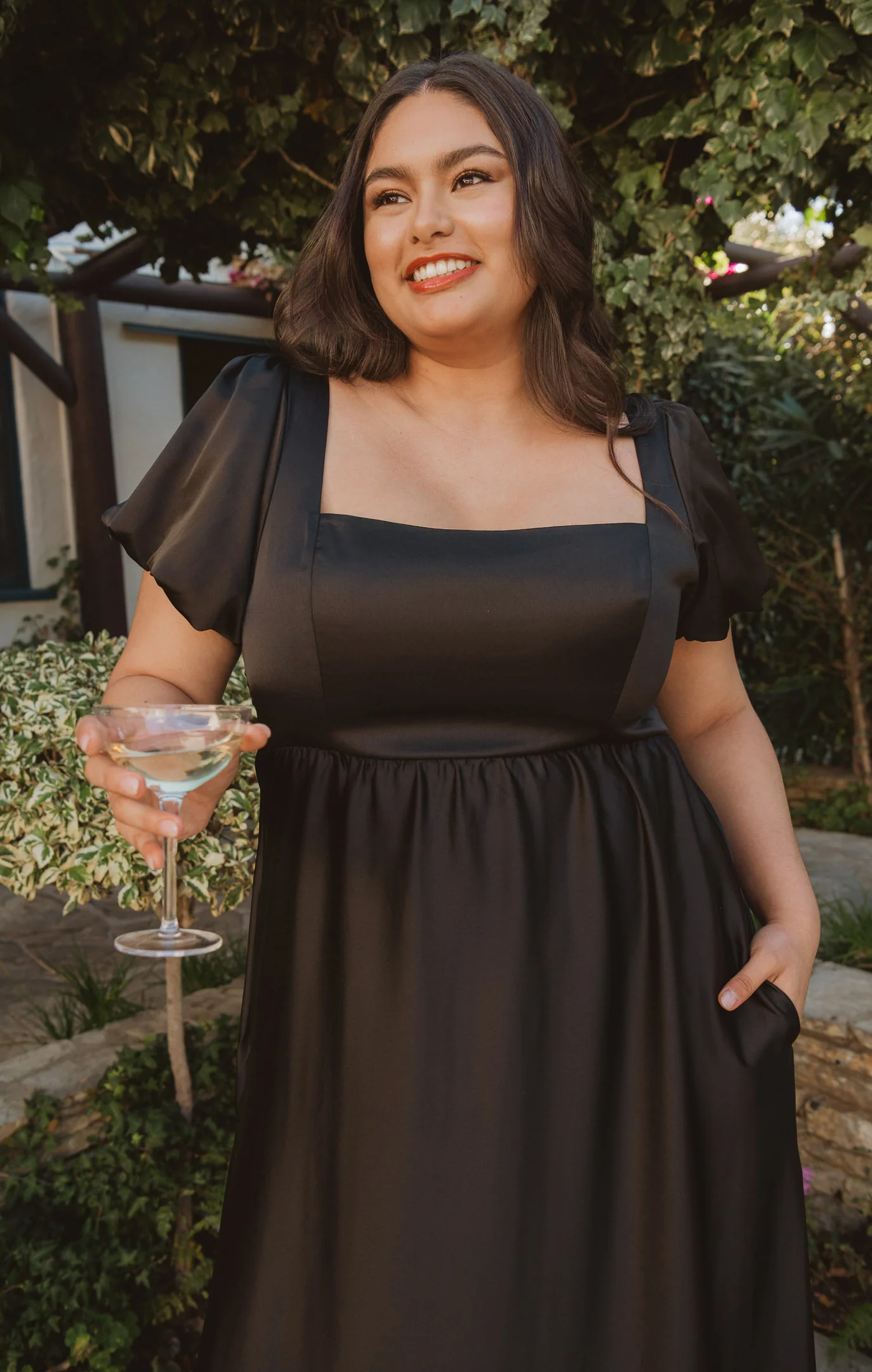 Nora Maxi Dress ~ Black Luxe Satin - Image 8