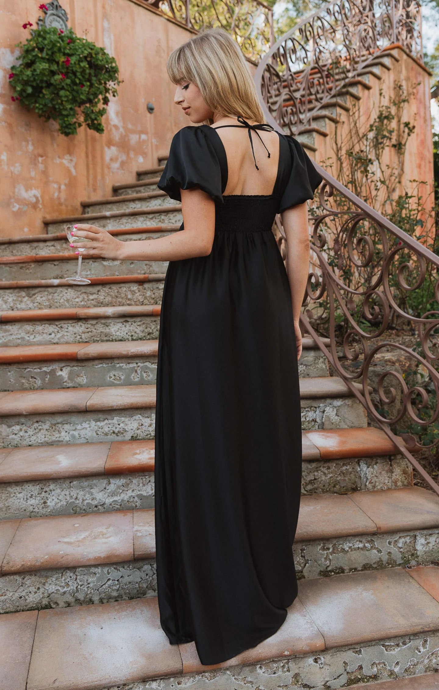Nora Maxi Dress ~ Black Luxe Satin - Image 9