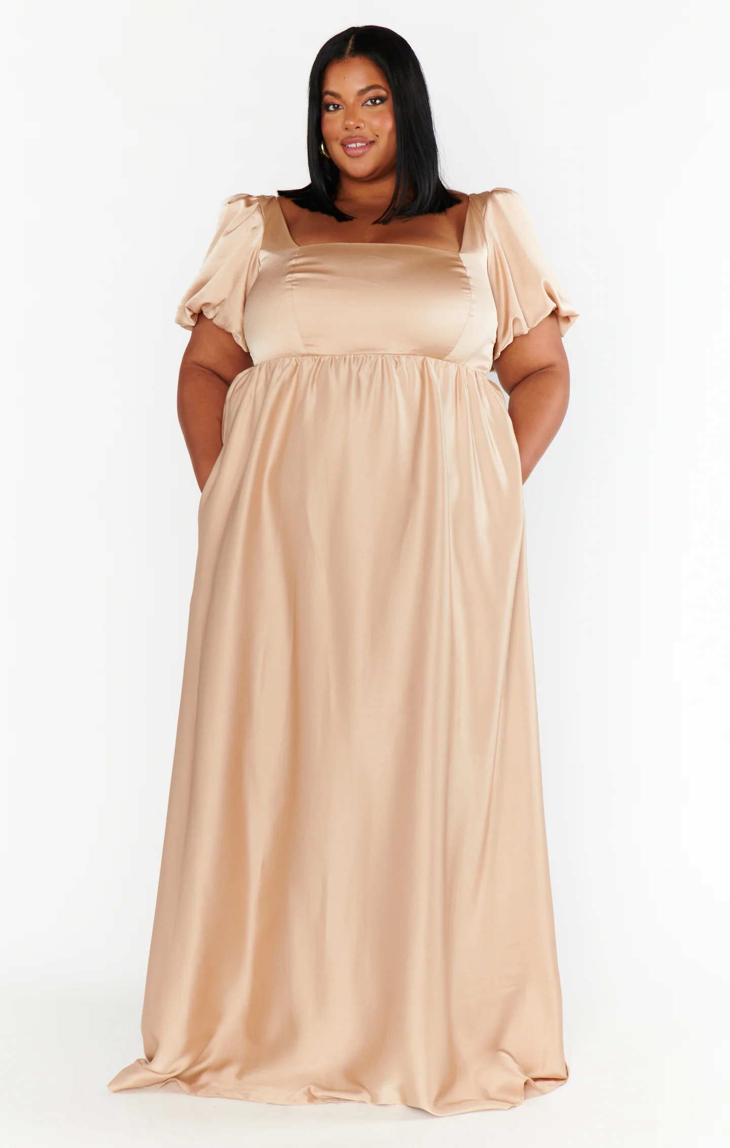 Nora Maxi Dress ~ Champagne Luxe Satin - Image 10
