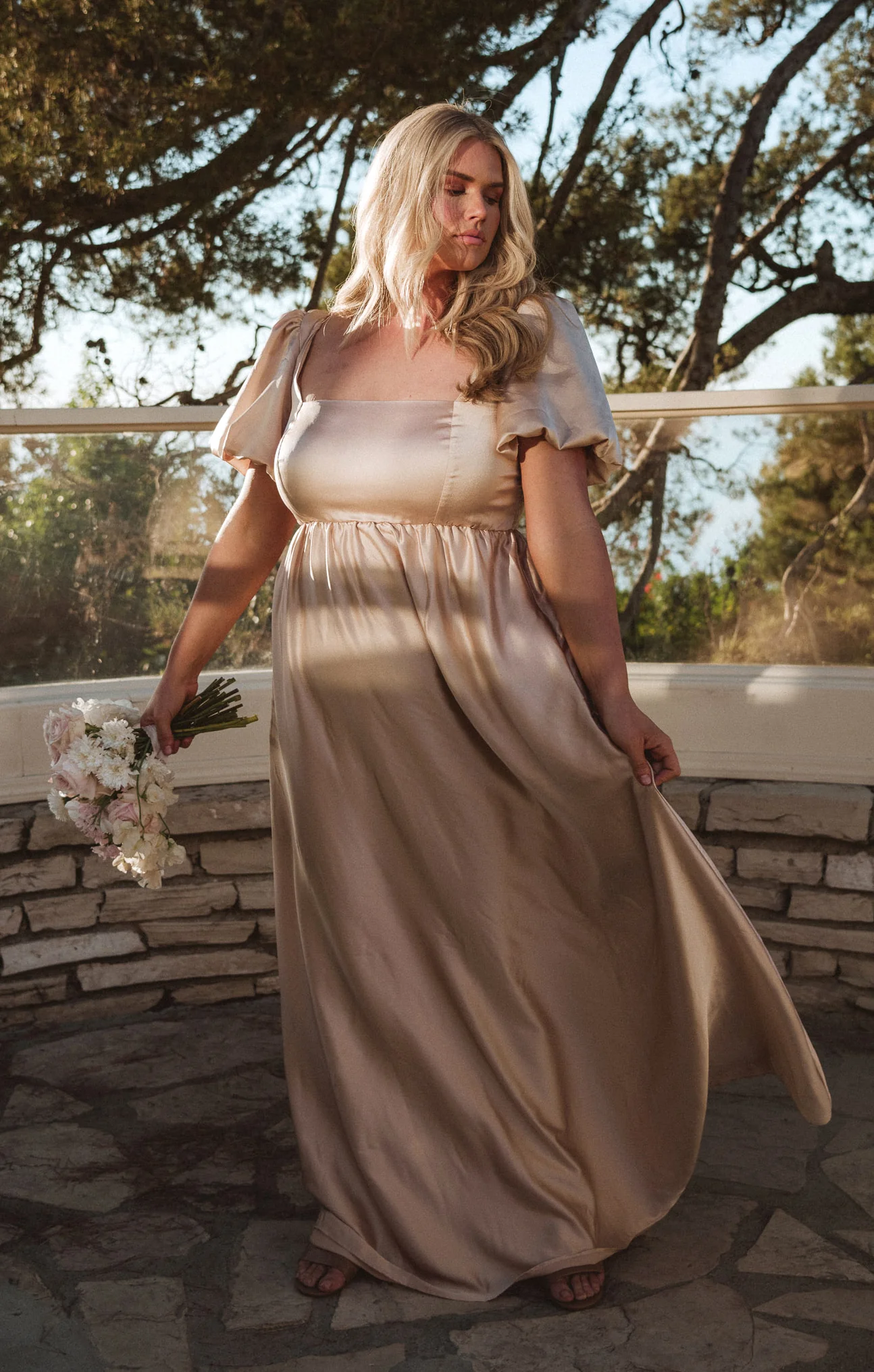Nora Maxi Dress ~ Champagne Luxe Satin - Image 11