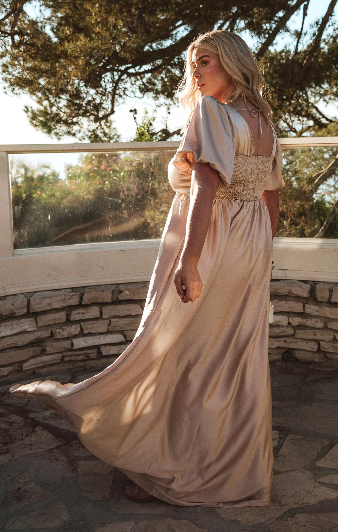 Nora Maxi Dress ~ Champagne Luxe Satin - Image 12