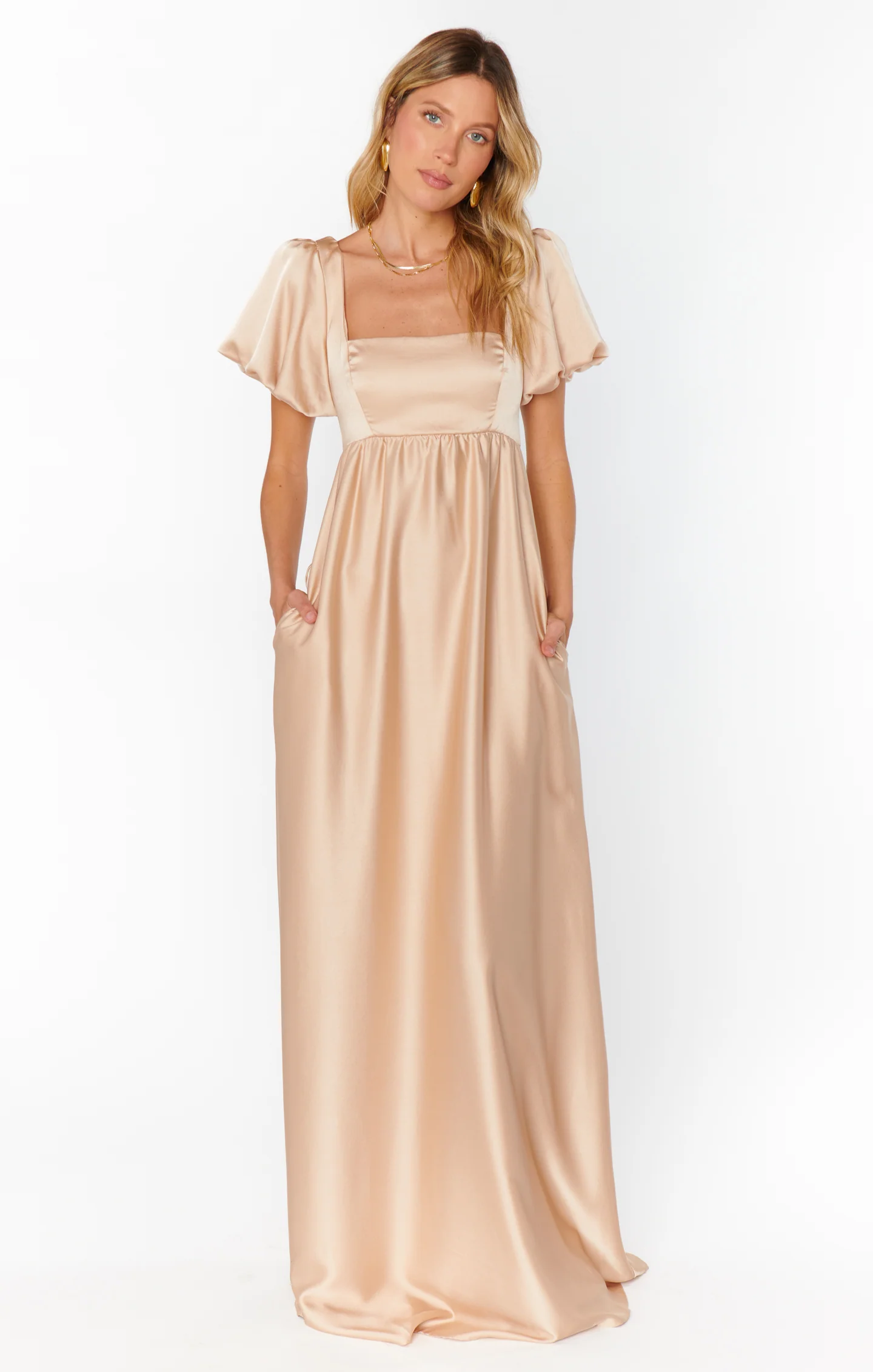 Nora Maxi Dress ~ Champagne Luxe Satin - Image 15