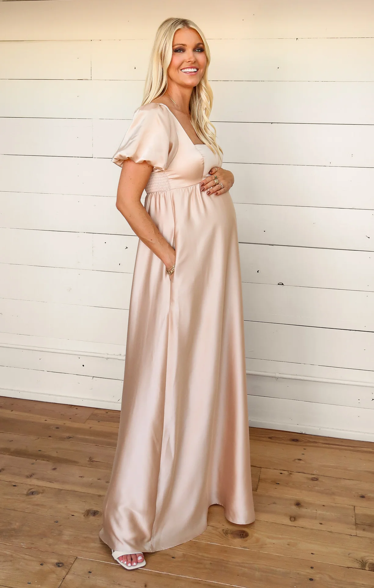 Nora Maxi Dress ~ Champagne Luxe Satin - Image 16