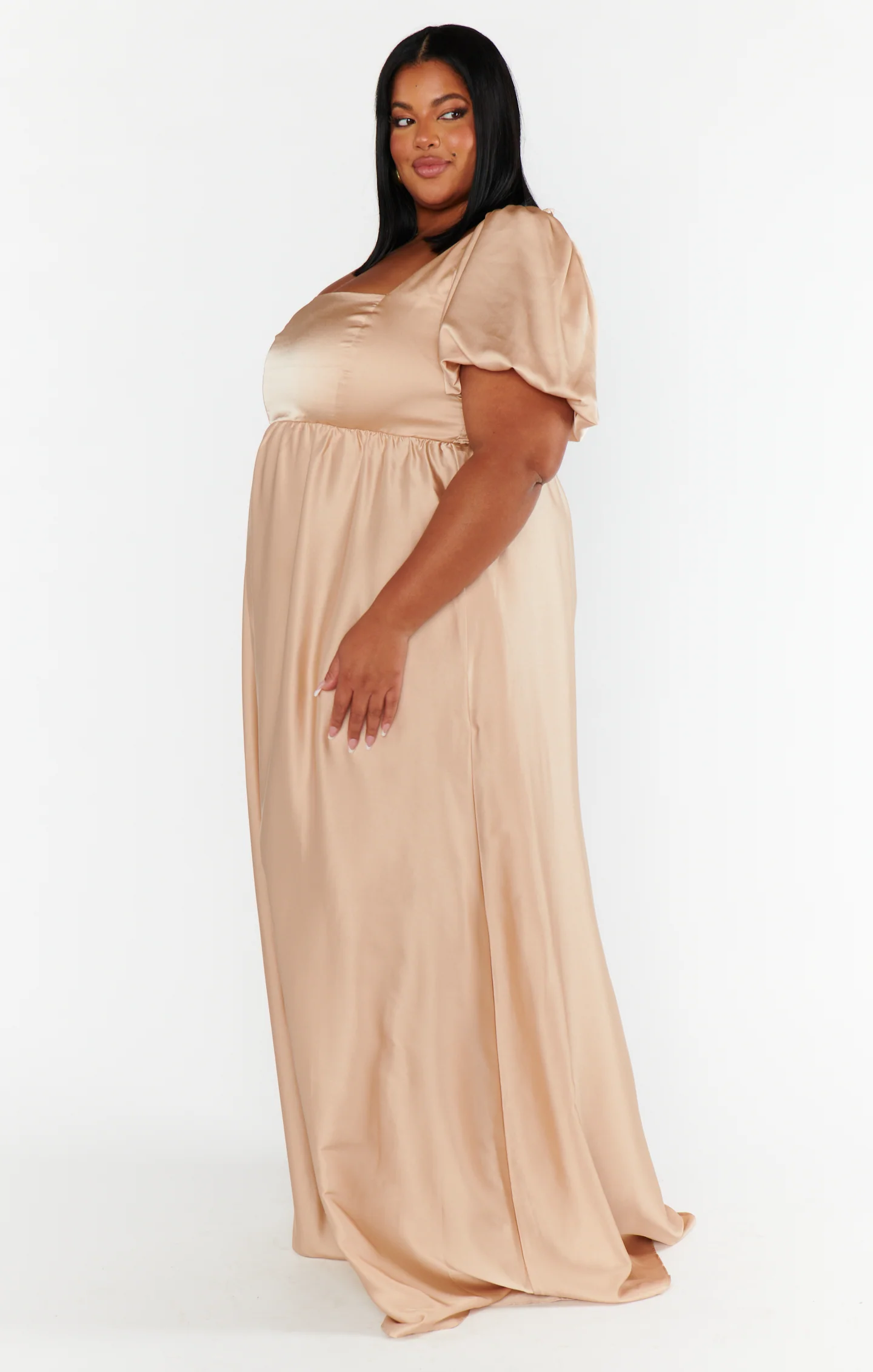 Nora Maxi Dress ~ Champagne Luxe Satin - Image 6