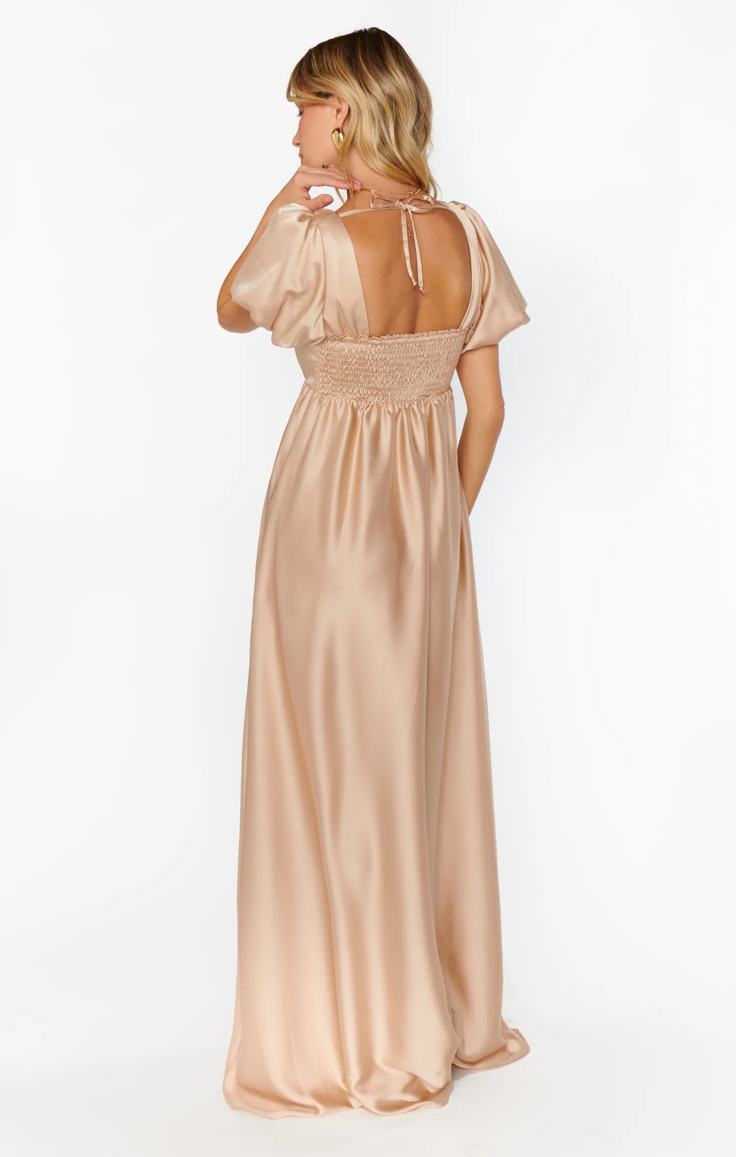 Nora Maxi Dress ~ Champagne Luxe Satin - Image 8