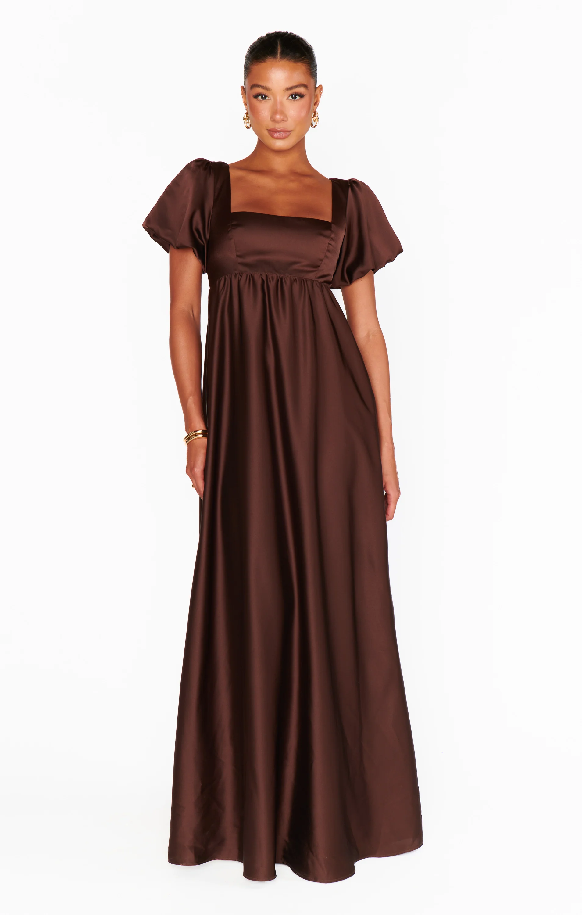Nora Maxi Dress ~ Chocolate Luxe Satin - Image 12