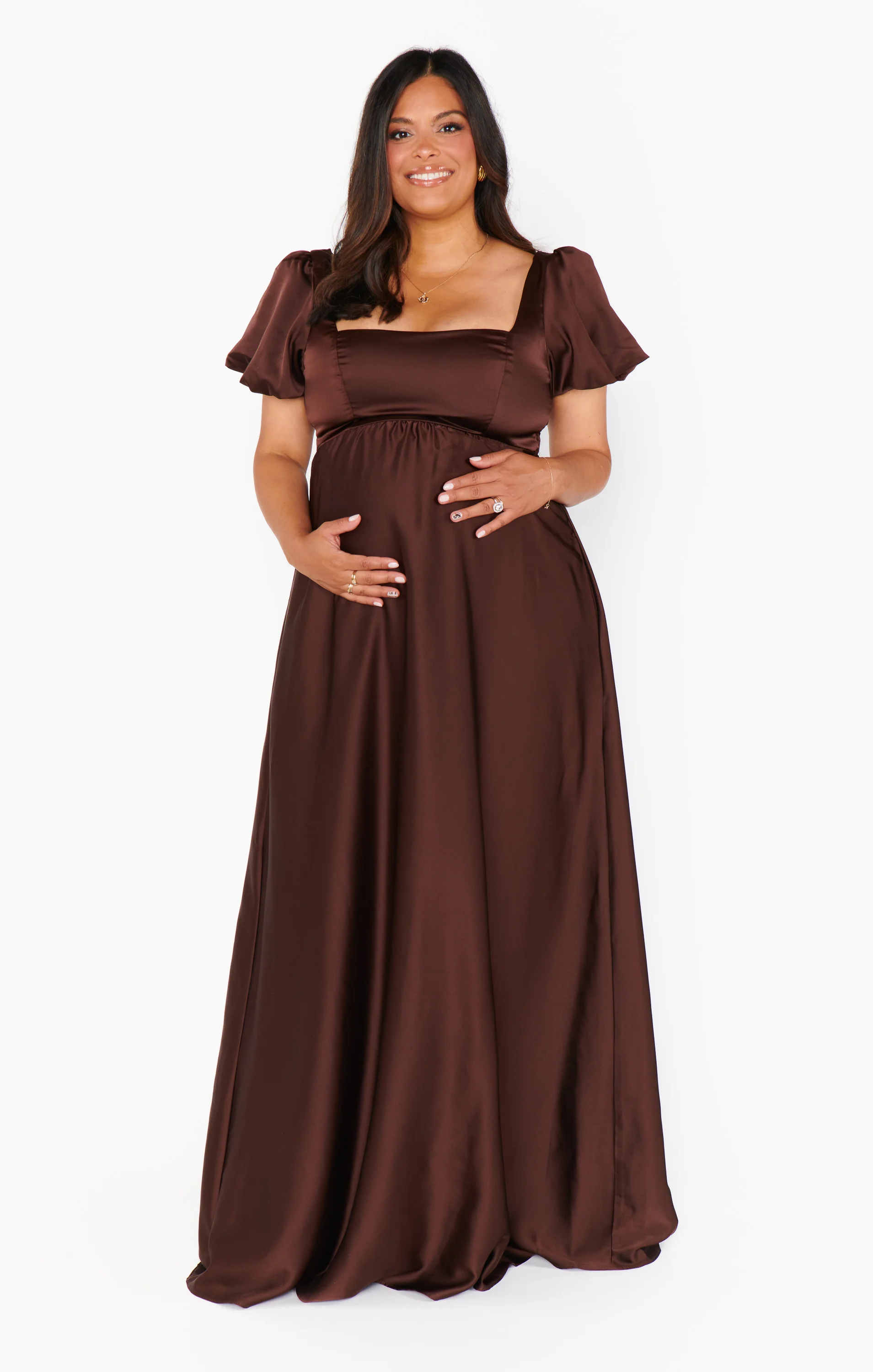 Nora Maxi Dress ~ Chocolate Luxe Satin - Image 9