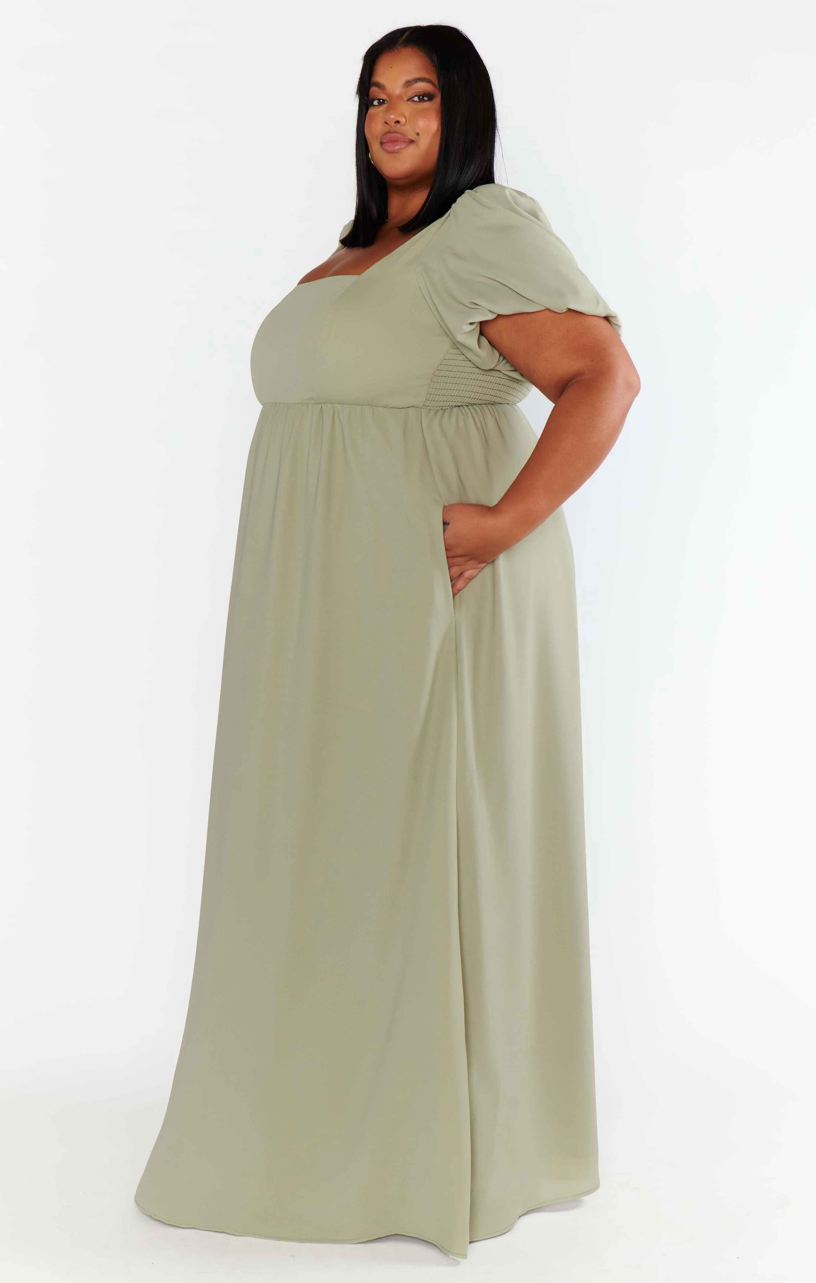 Nora Maxi Dress ~ Moss Green Crisp - Image 11
