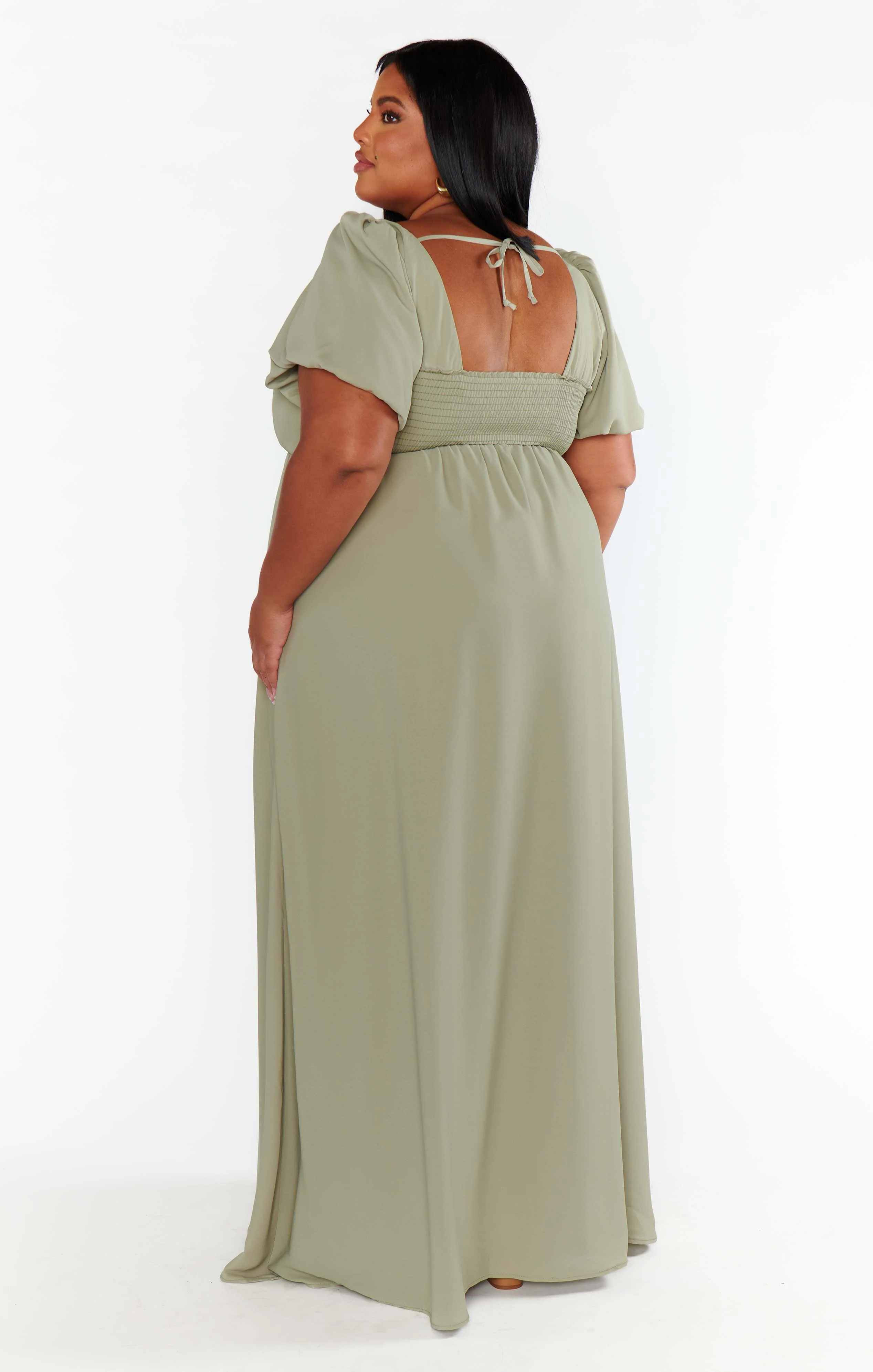 Nora Maxi Dress ~ Moss Green Crisp - Image 12